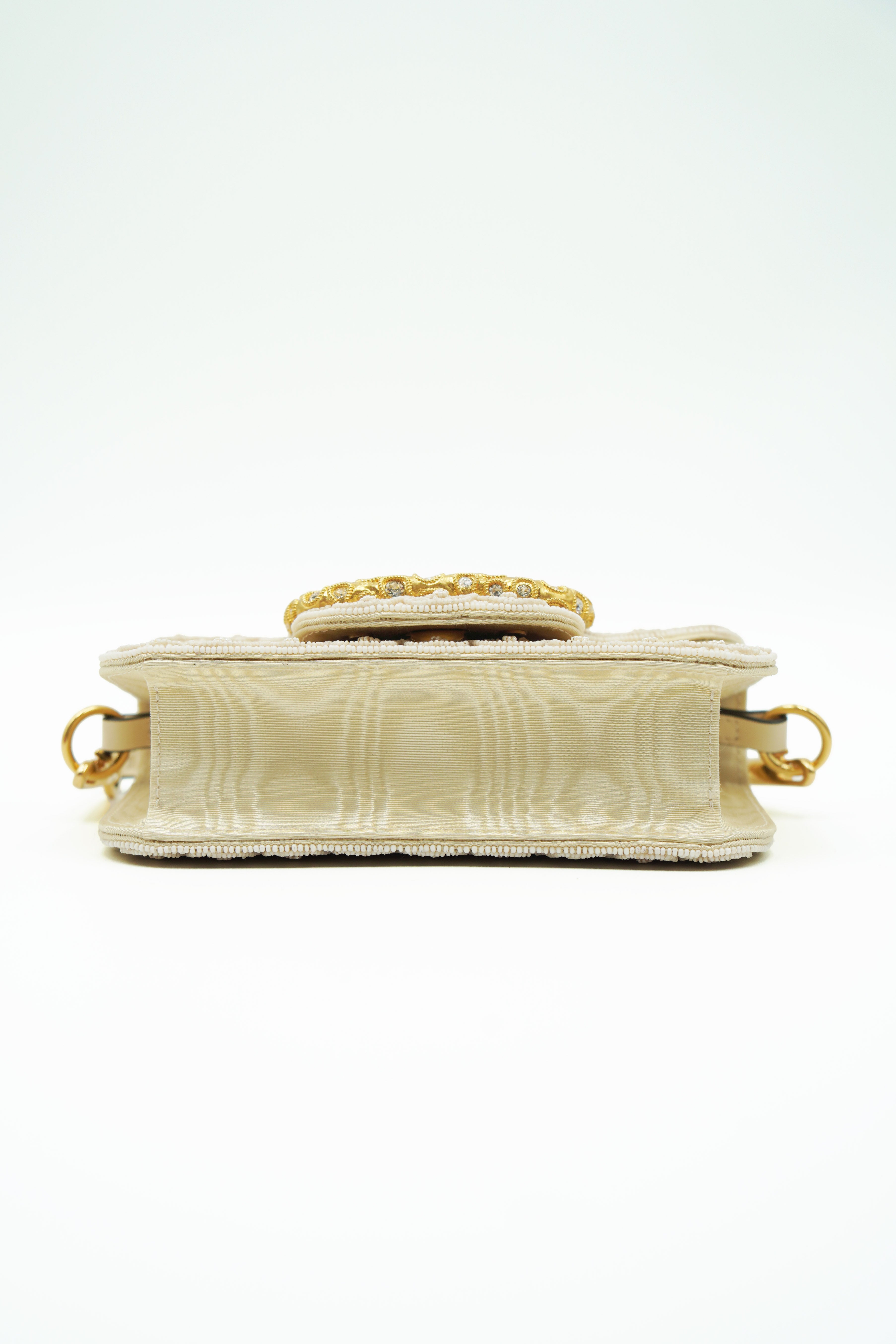 Valentino Garavani Borsa a Spalla Locò In Pizzo Strass e Logo Gioiello second hand luxury - Aurea Luxury Lab