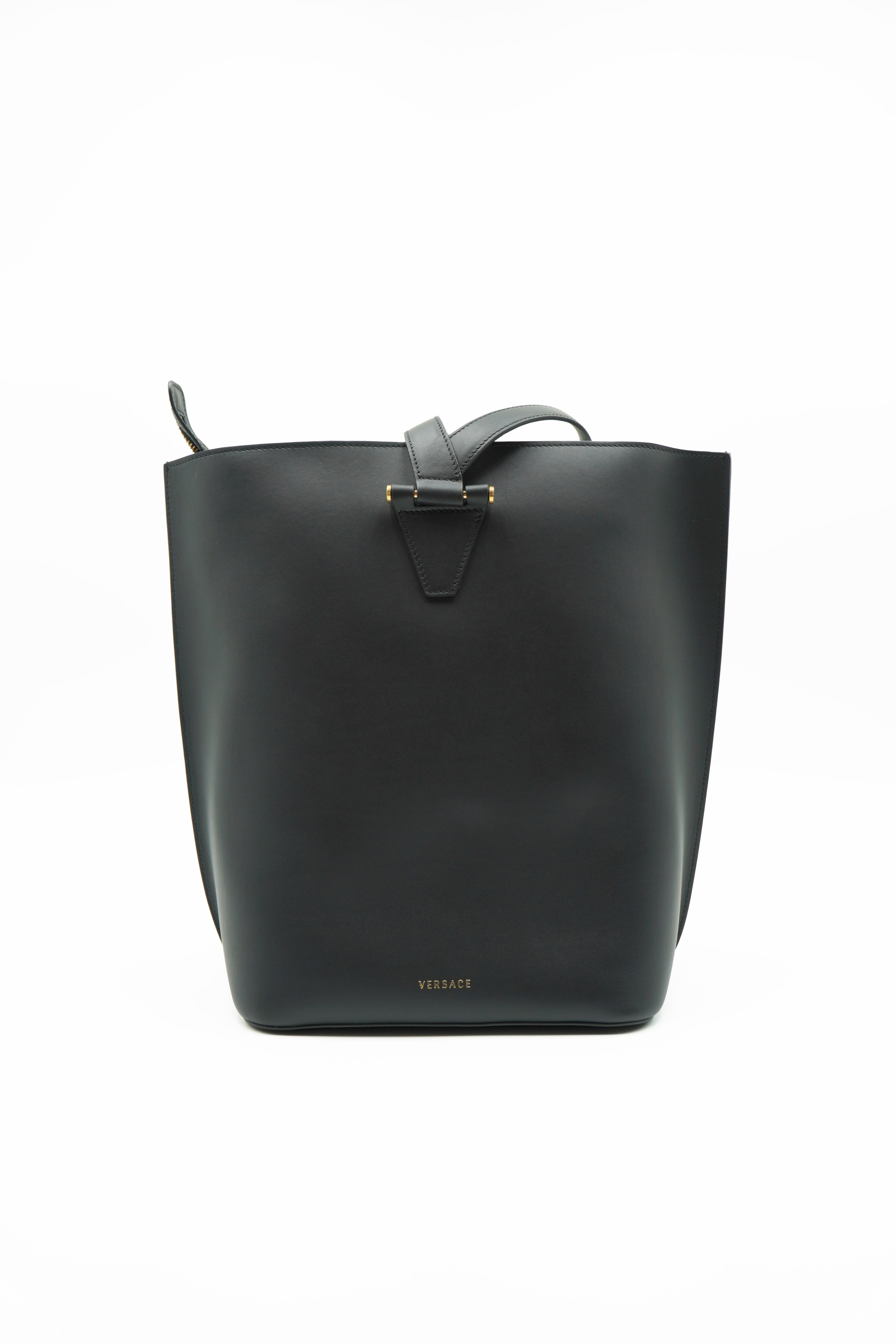 Versace Secchiello Shopper Virtus Large Pelle Nero
