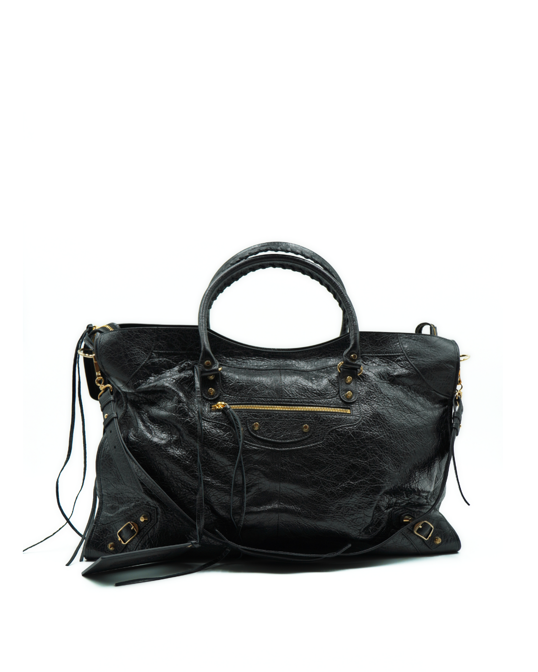 Balenciaga City Travel Bag Black Patent Leather Unisex