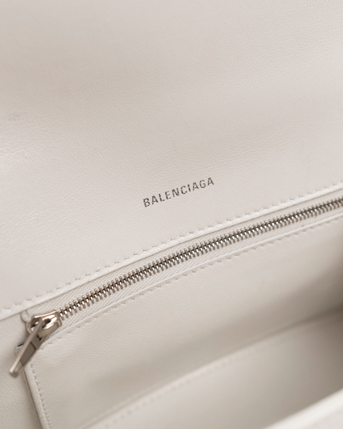 Balenciaga Borsa Hourglass Small Pelle Bianca pre-owned certificata - Aurea Luxury Lab