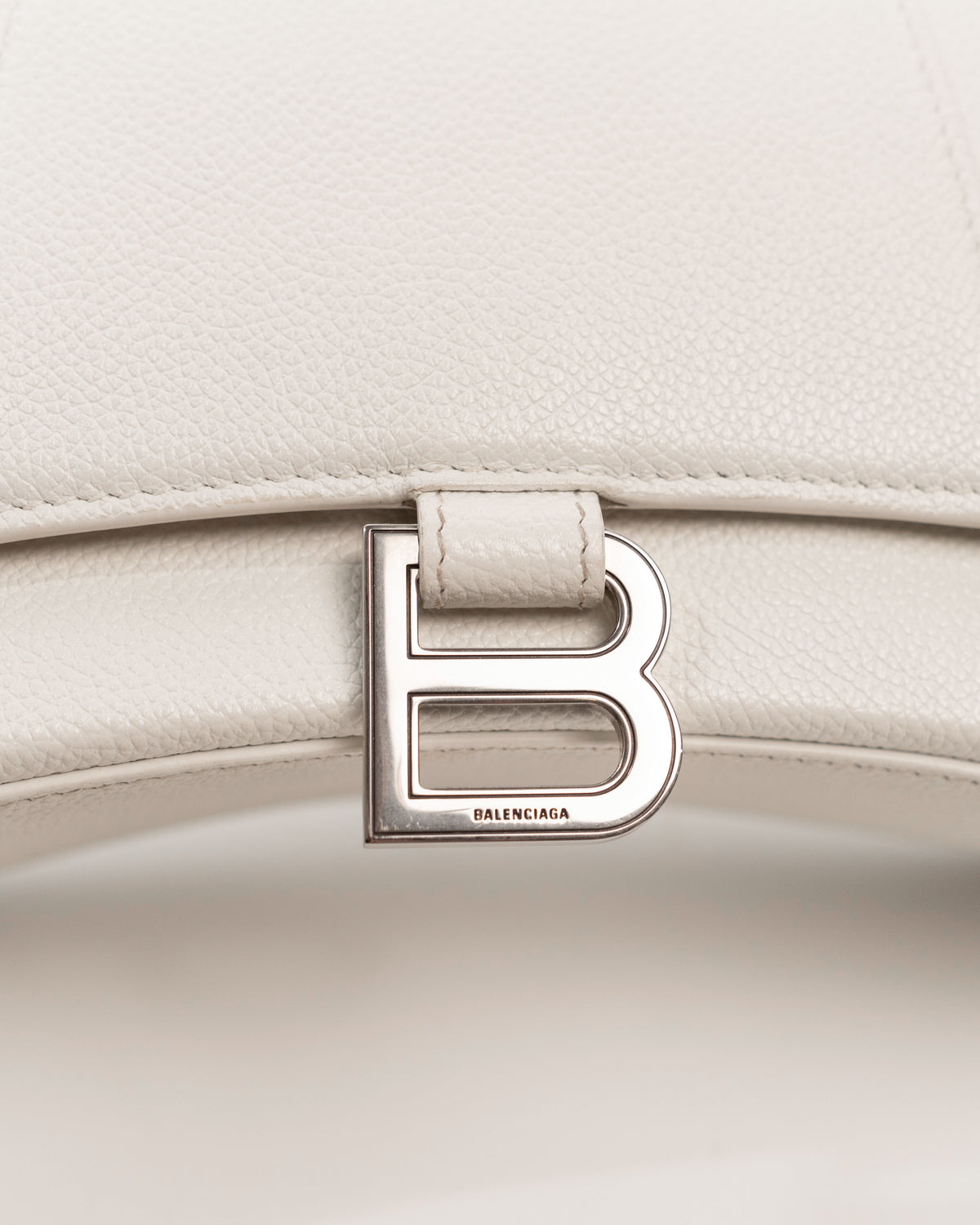 Balenciaga Borsa Hourglass Small Pelle Bianca usata autentica - Aurea Luxury Lab