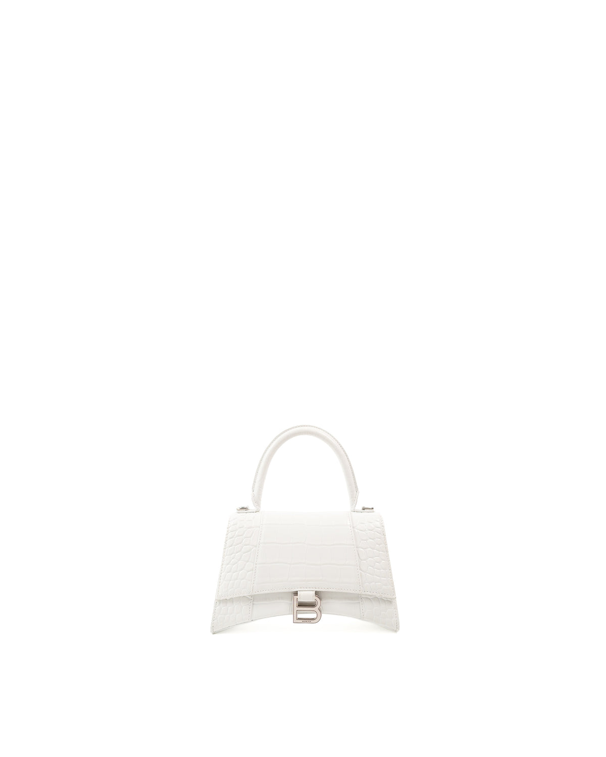 Balenciaga Borsa Hourglass Small Pelle Effetto Coccodrillo Bianca usata autentica - Aurea Luxury Lab