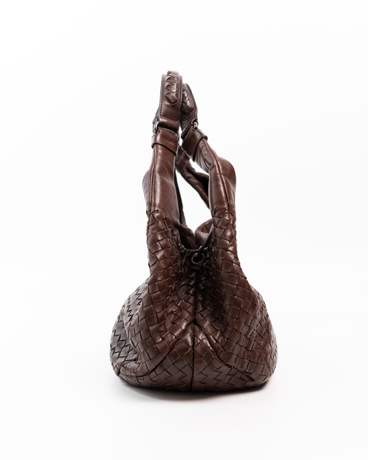 Bottega Veneta Borsa Campana Media Pelle Intrecciato Marrone second hand luxury - Aurea Luxury Lab