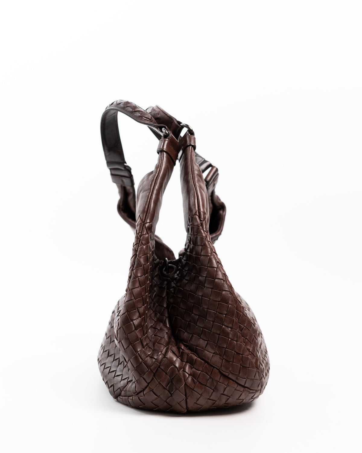 Bottega Veneta Borsa Campana Media Pelle Intrecciato Marrone pre-owned certificata - Aurea Luxury Lab