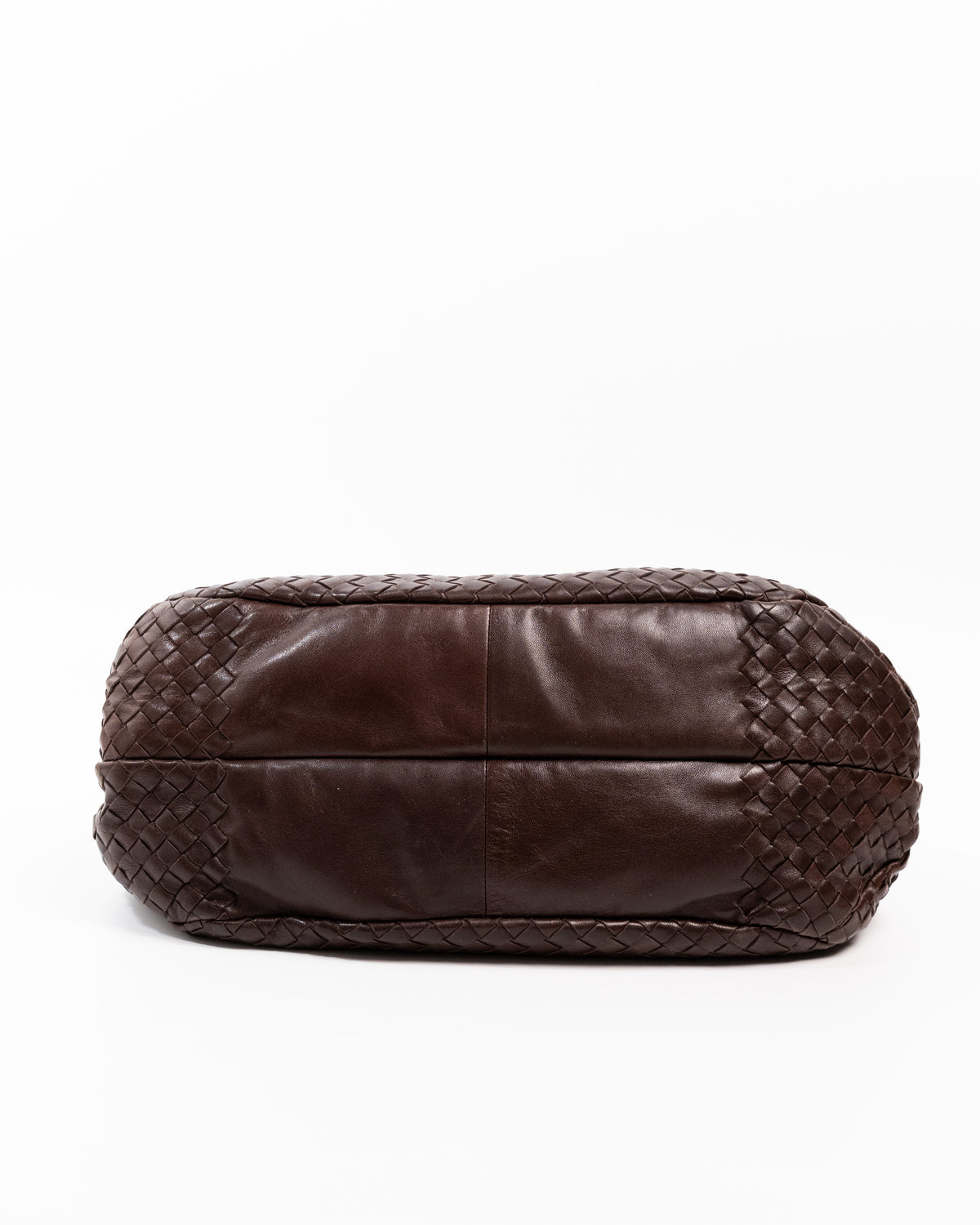 Bottega Veneta Borsa Campana Media Pelle Intrecciato Marrone second hand luxury - Aurea Luxury Lab
