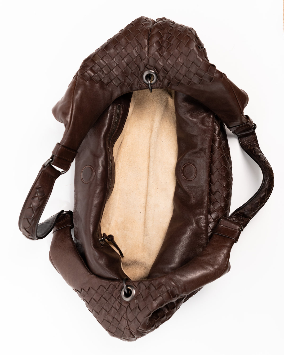 Bottega Veneta Borsa Campana Media Pelle Intrecciato Marrone usata autentica - Aurea Luxury Lab