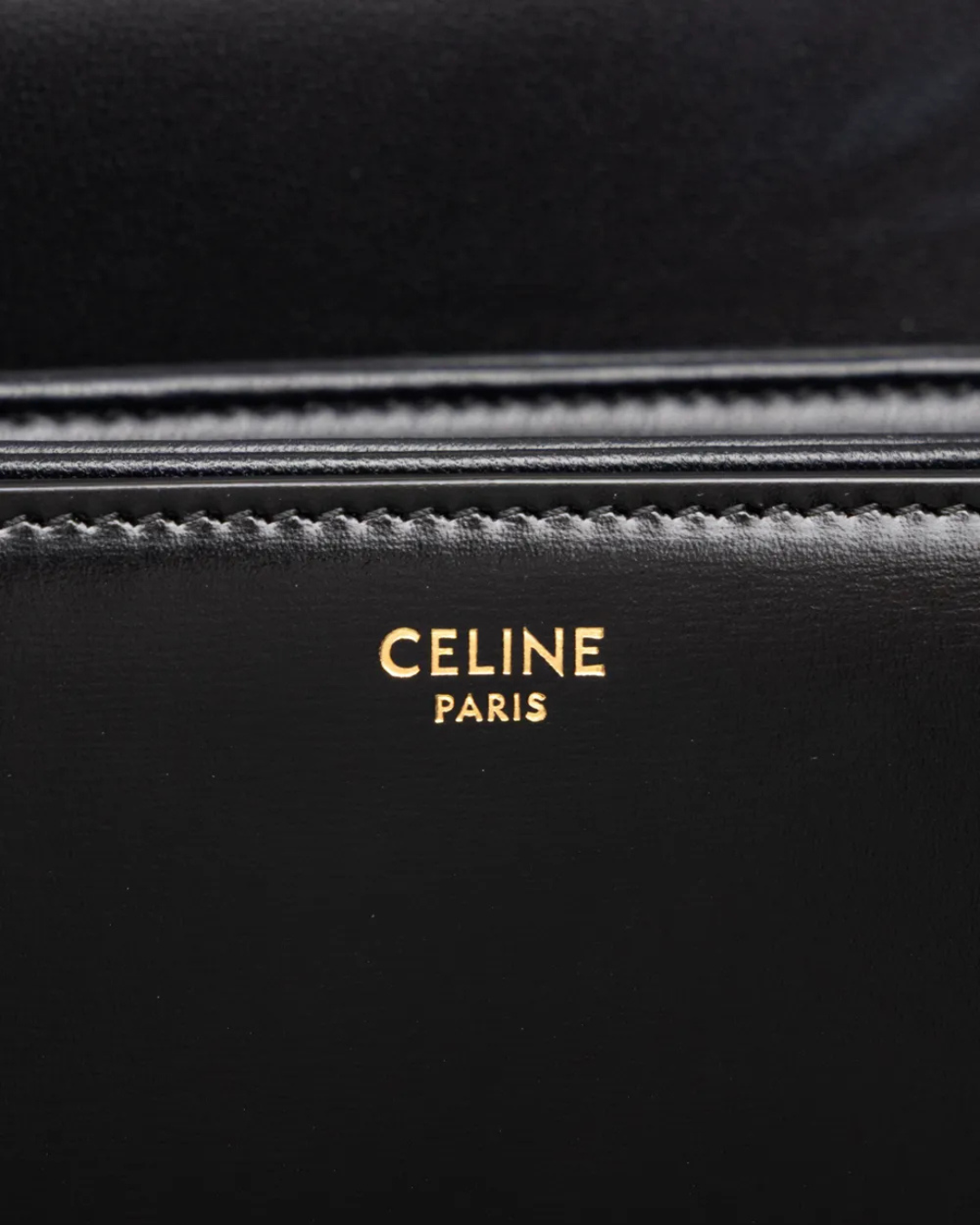 Celine Borsa Triomphe Classique Pelle di Vitello Lucida Nera pre-owned autentica - Aurea Luxury Lab