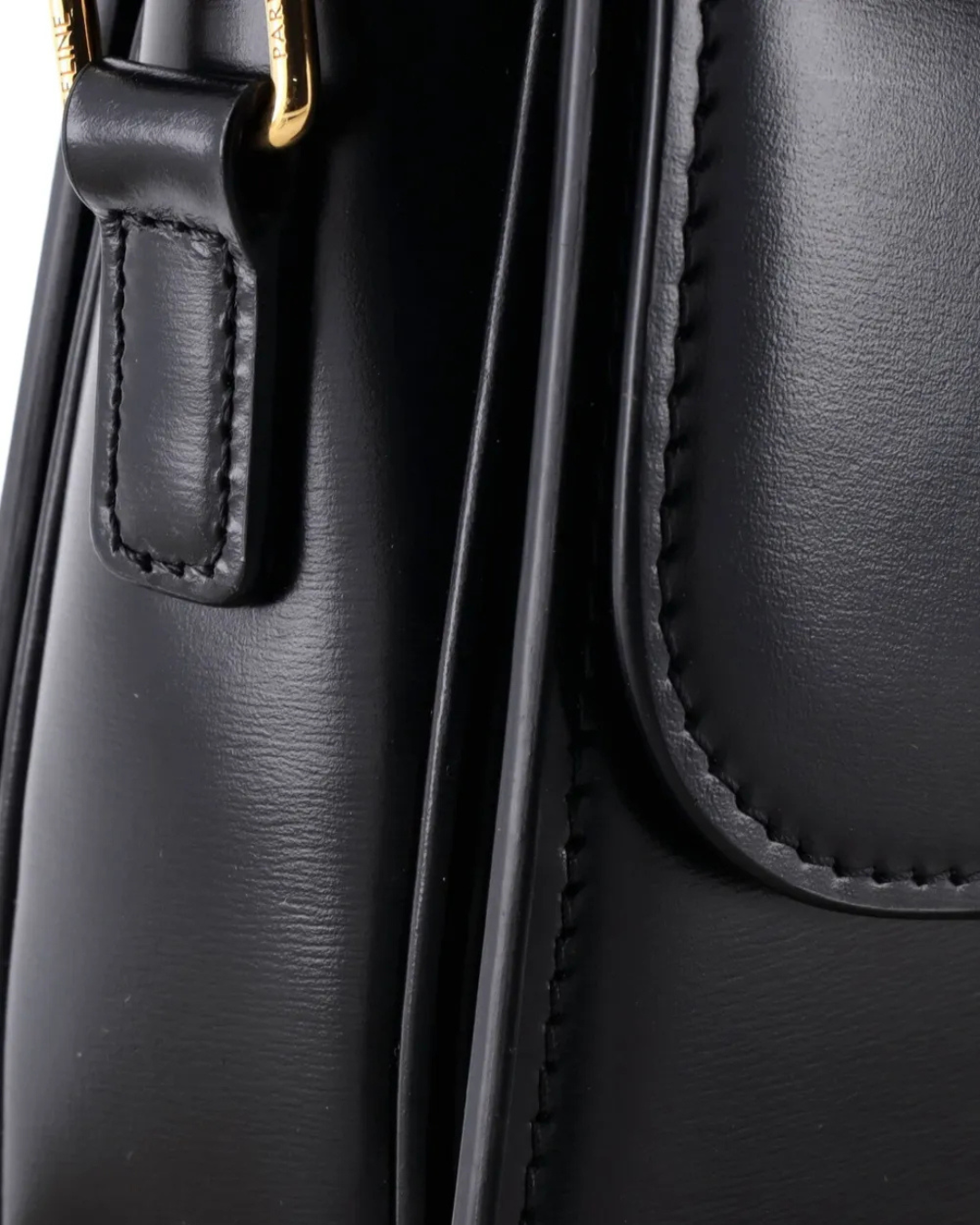 Celine Borsa Triomphe Classique Pelle di Vitello Lucida Nera second hand certificata - Aurea Luxury Lab