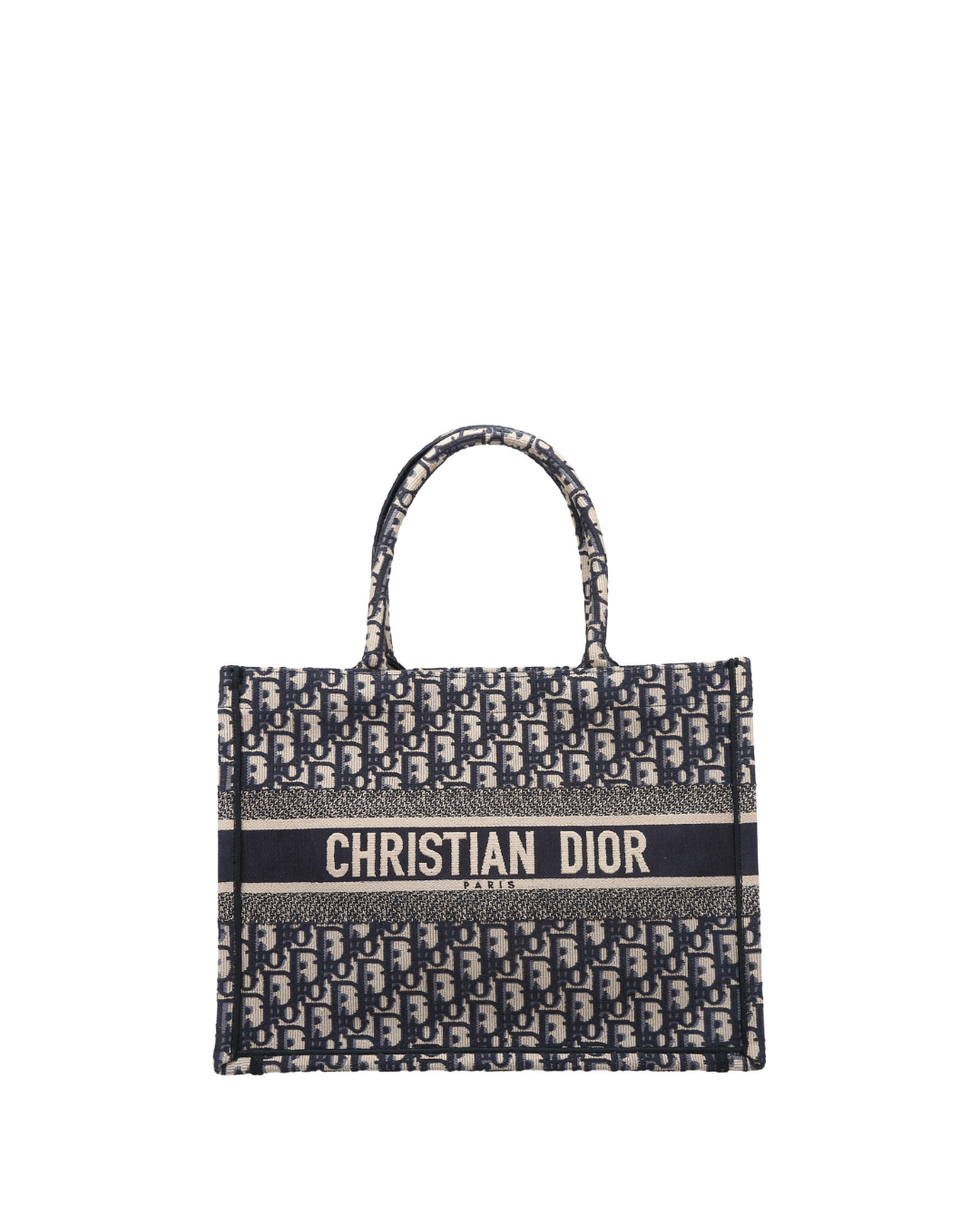 Christian Dior Borsa Book Tote Small Tela Oblique Blu usata autentica - Aurea Luxury Lab
