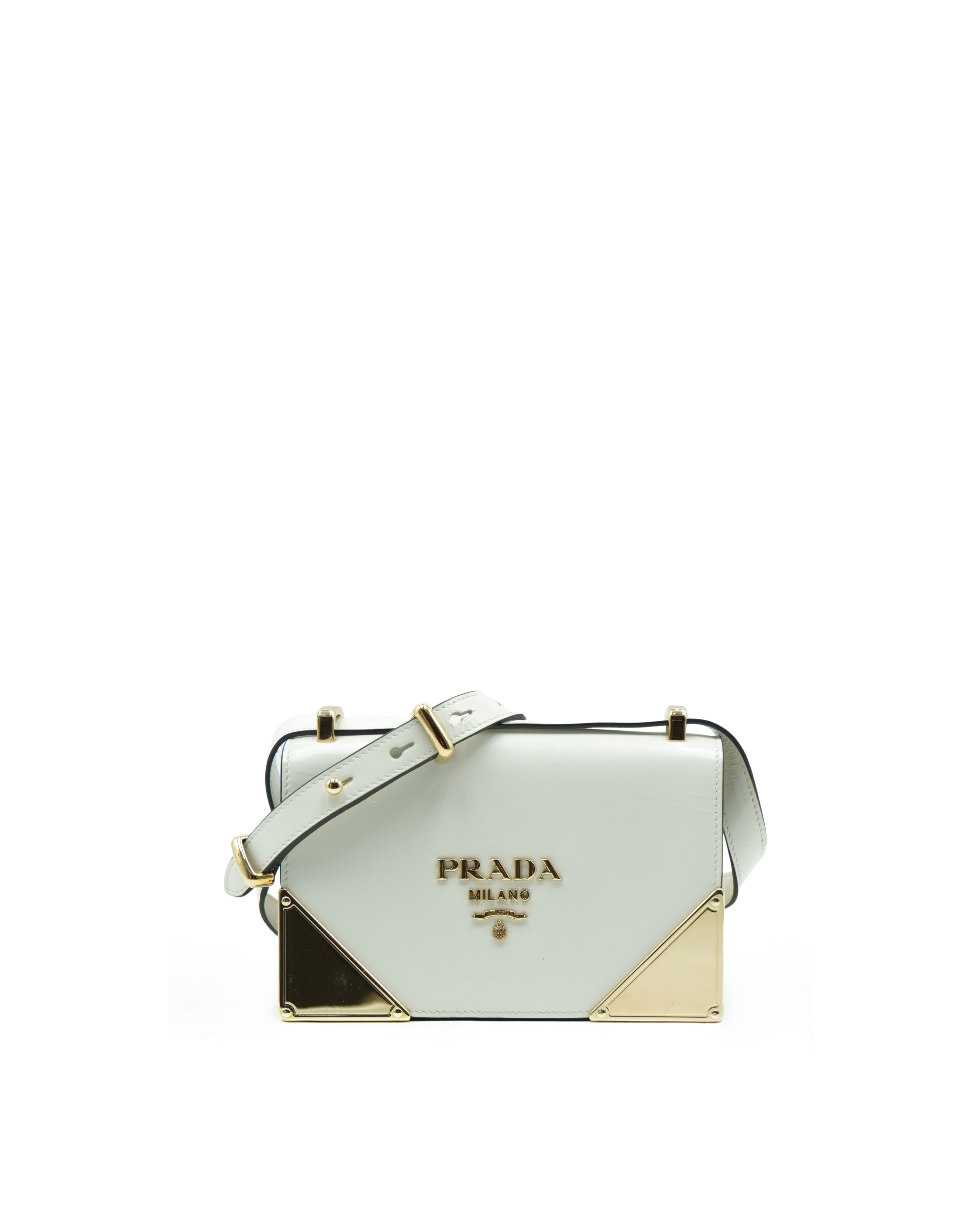 Prada Borsa Tracolla Pelle Bianco