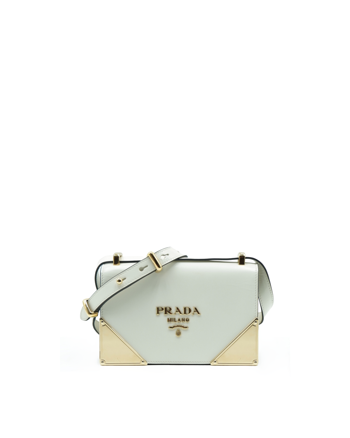 Prada White Leather Shoulder Bag - Pre-owned Authentic