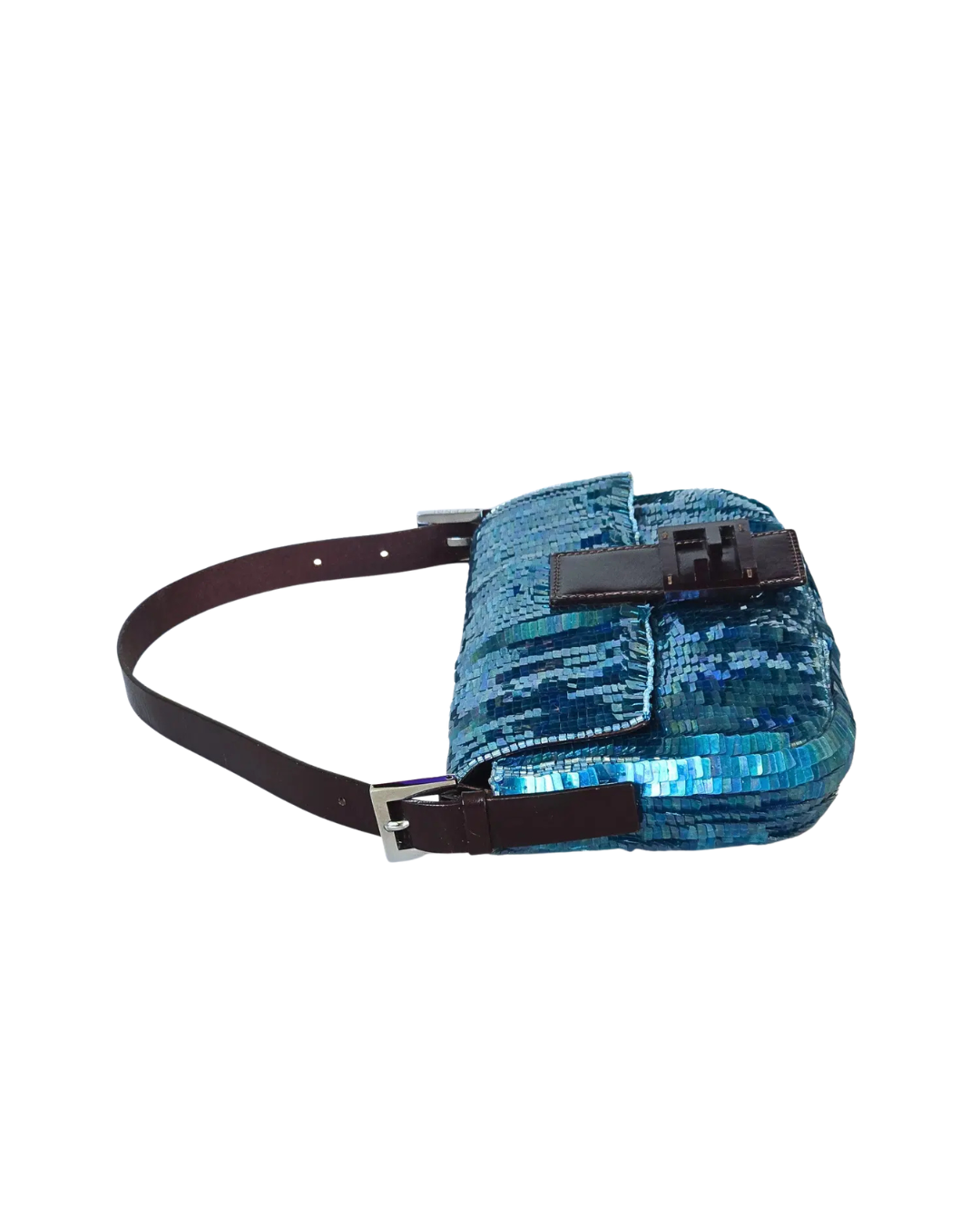 Fendi Borsa Baguette Paillettes Iridescenti Blu borsa usata autentica - Aurea Luxury Lab
