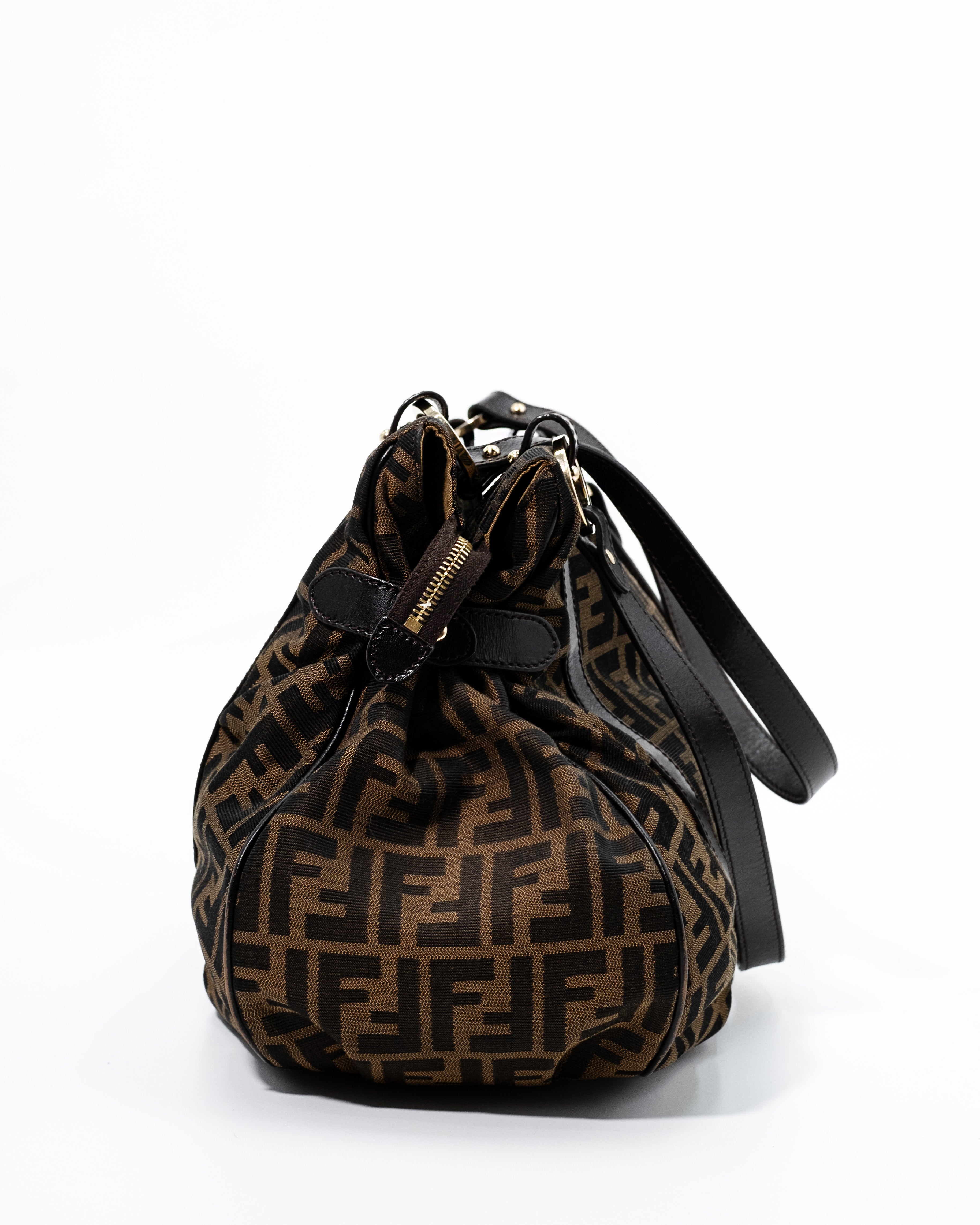 Fendi Borsa Chef Tessuto Zucca Marrone pre-owned certificata - Aurea Luxury Lab