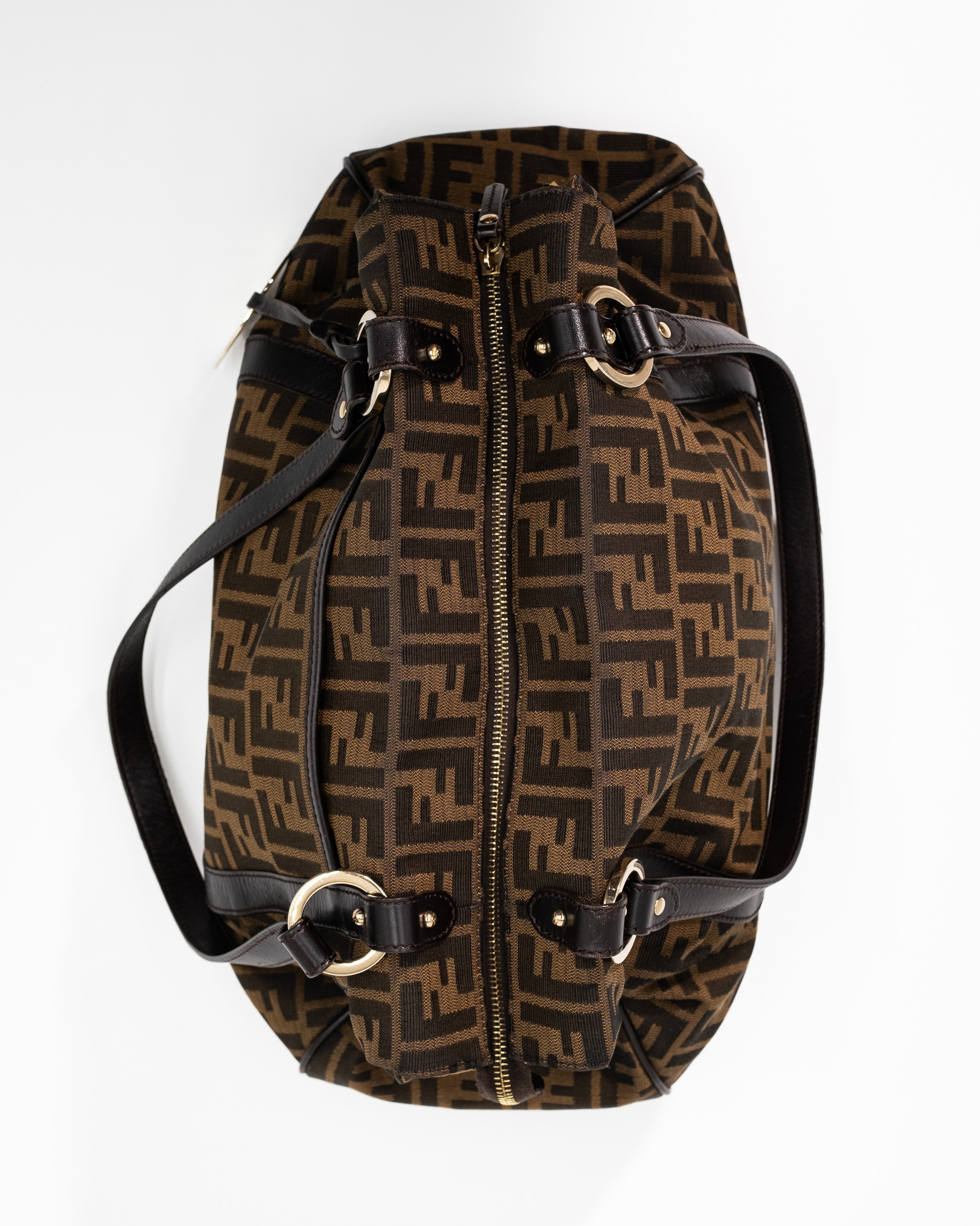 Fendi Borsa Chef Tessuto Zucca Marrone second hand certificata - Aurea Luxury Lab