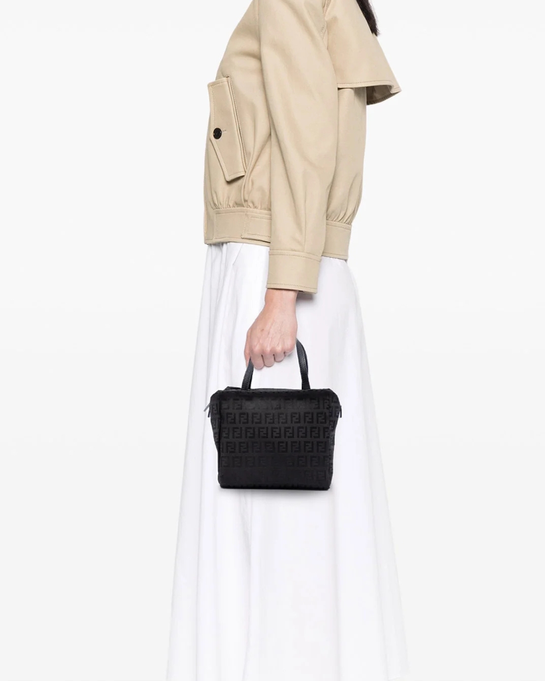 Fendi Borsa Mini Tote Zucchino Tela Nera pre-owned certificata - Aurea Luxury Lab