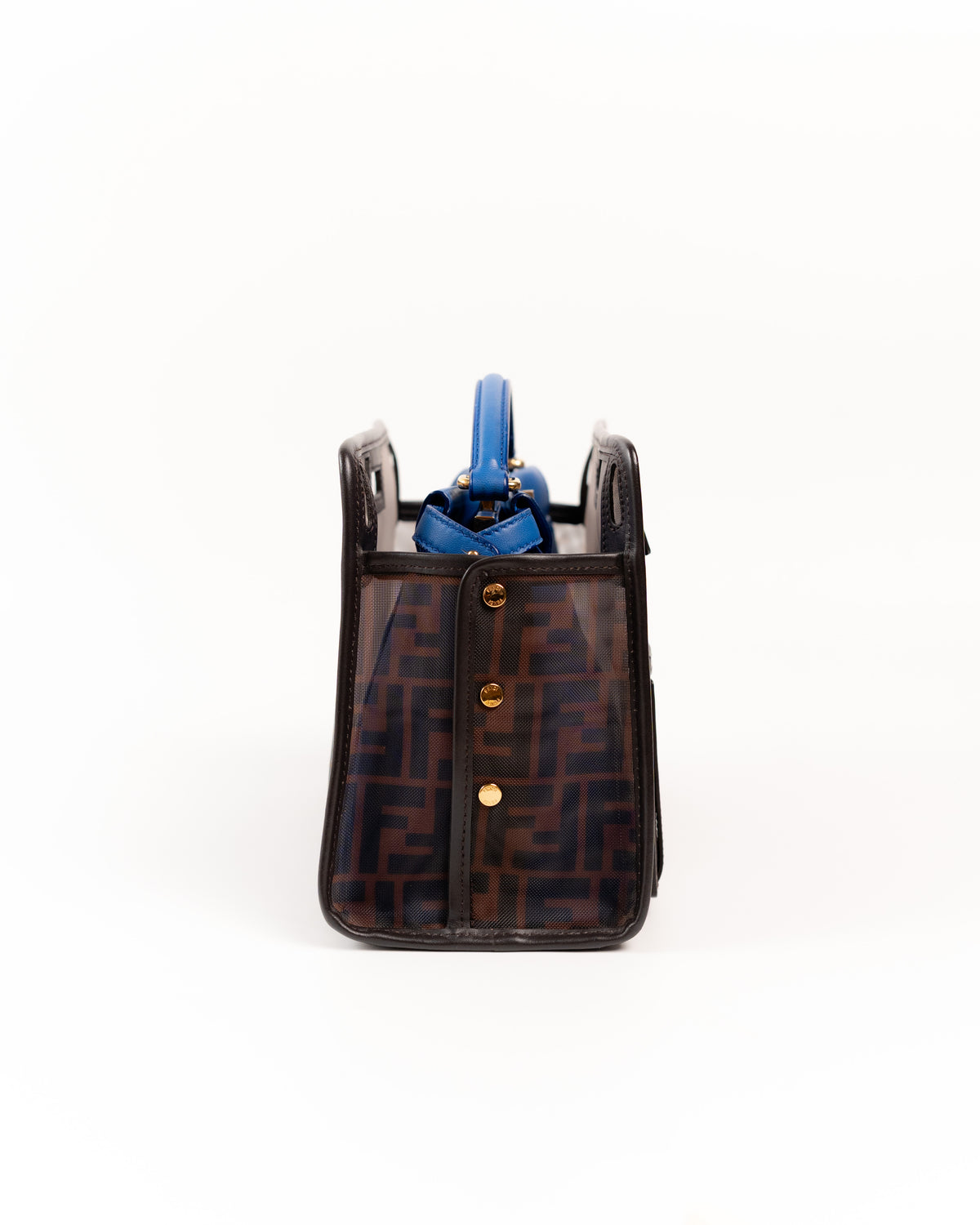 Fendi Borsa Peekaboo Mini Pelle Blu con Cover usata autentica - Aurea Luxury Lab