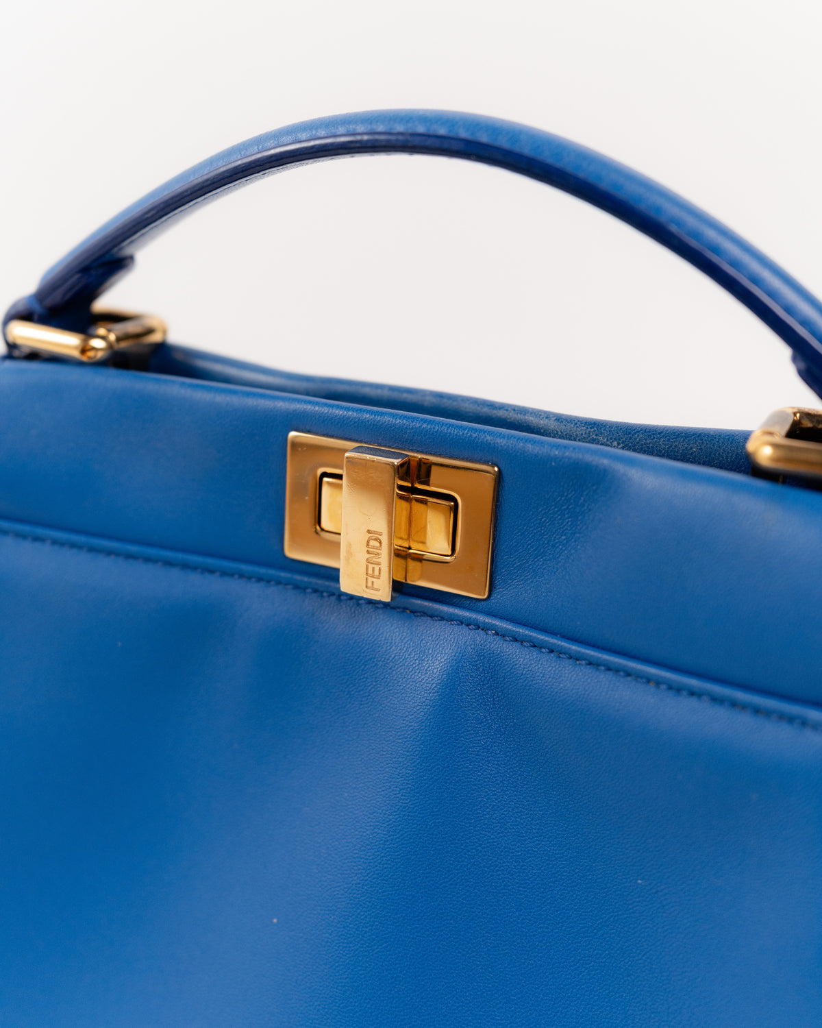 Fendi Borsa Peekaboo Mini Pelle Blu con Cover usata autentica - Aurea Luxury Lab