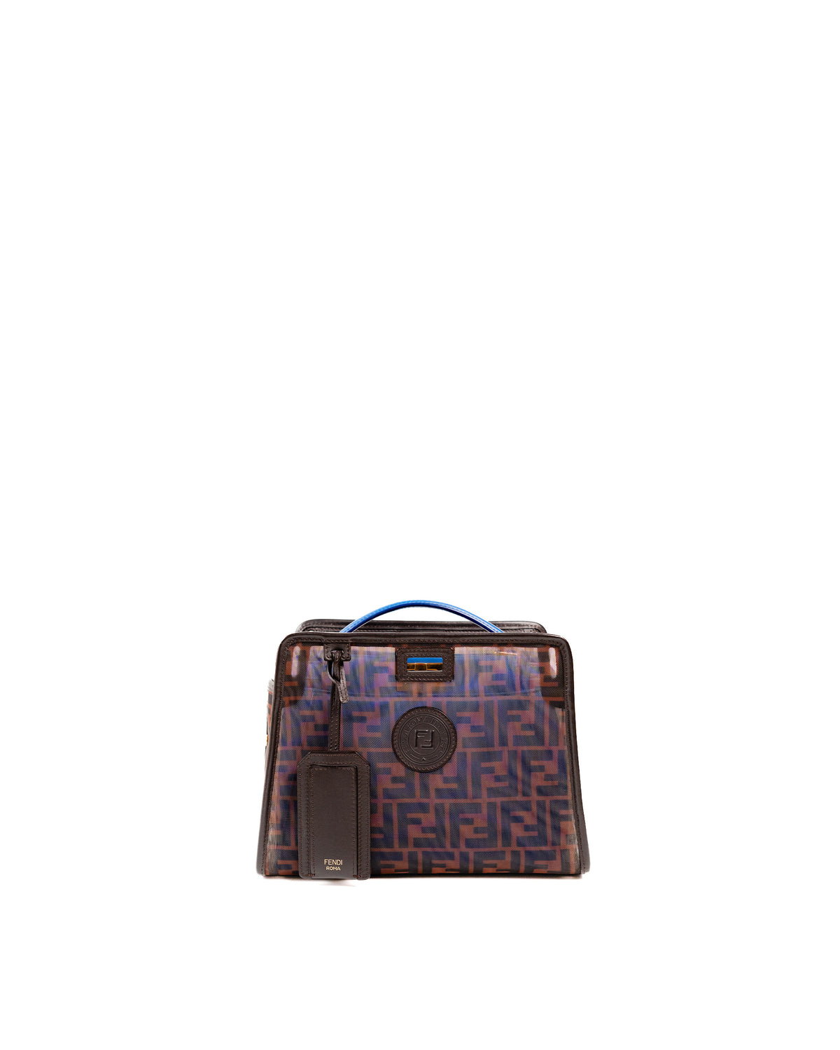 Fendi Borsa Peekaboo Mini Pelle Blu con Cover usata autentica - Aurea Luxury Lab