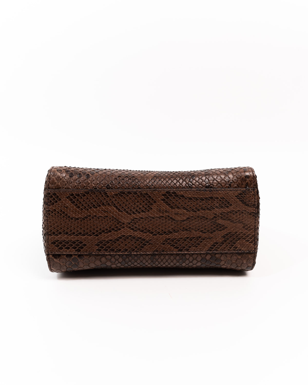 Fendi Borsa Peekaboo Mini Pitone Marrone usata autentica - Aurea Luxury Lab