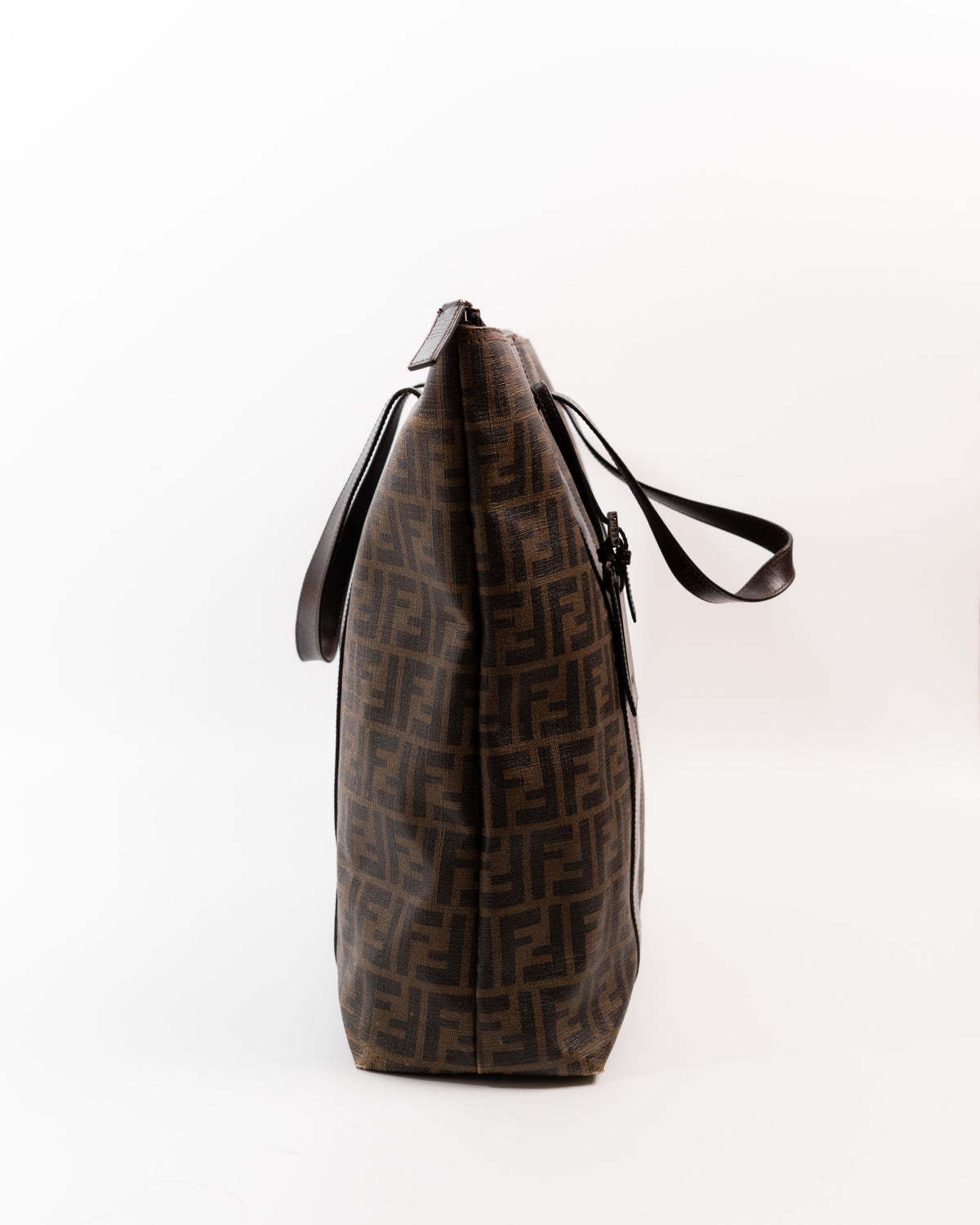 Fendi Borsa Shopper Tela Zucca Marrone e Nero pre-owned certificata - Aurea Luxury Lab