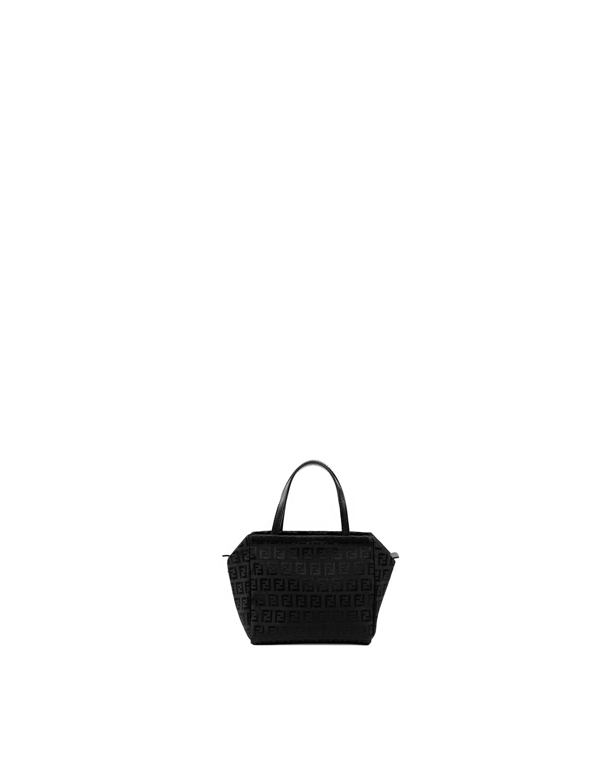 Fendi Borsa Mini Tote Zucchino Tela Nera usata autentica - Aurea Luxury Lab