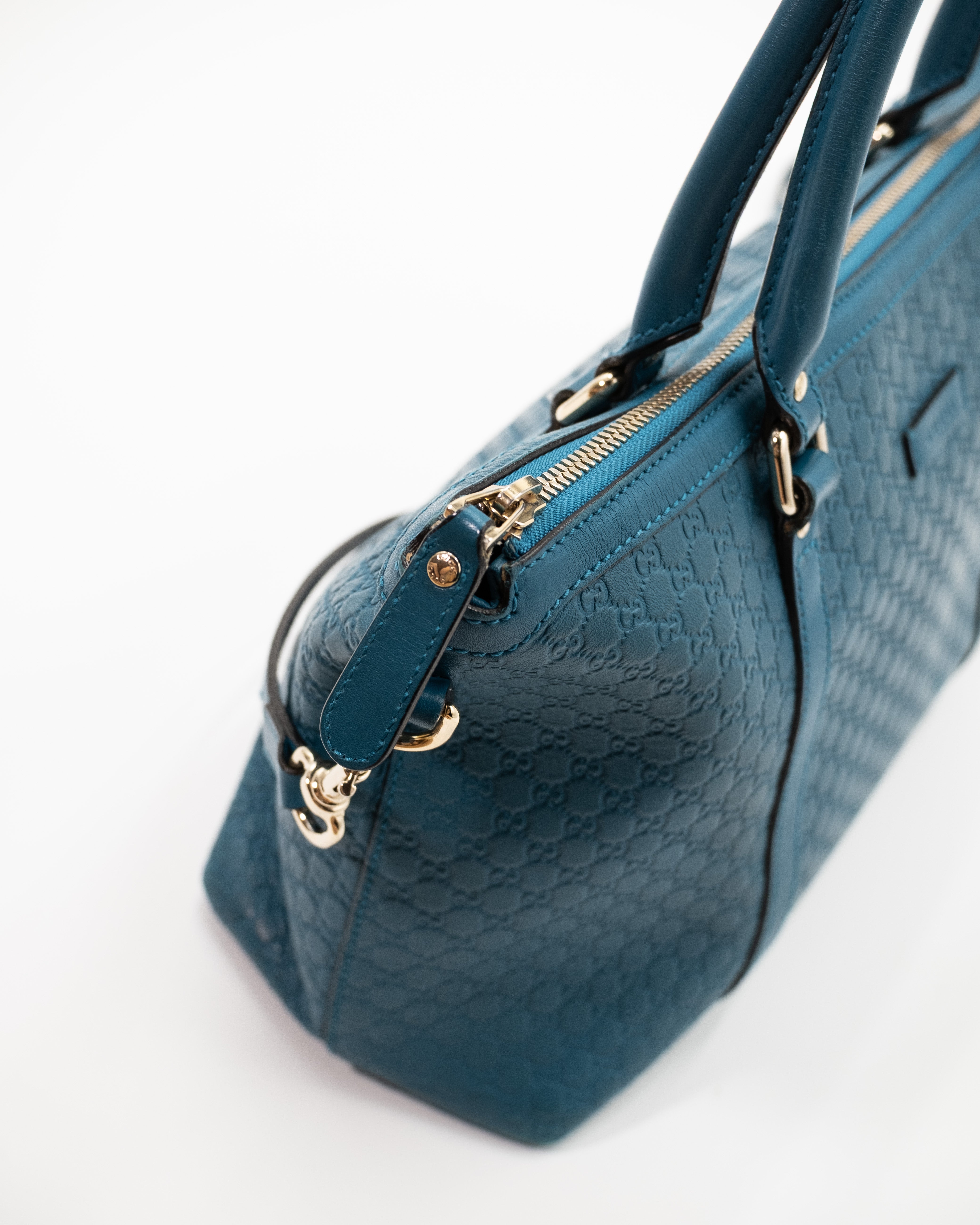 Gucci Borsa Bauletto Joy Pelle Microguccissima Celeste pre-owned autentica - Aurea Luxury Lab