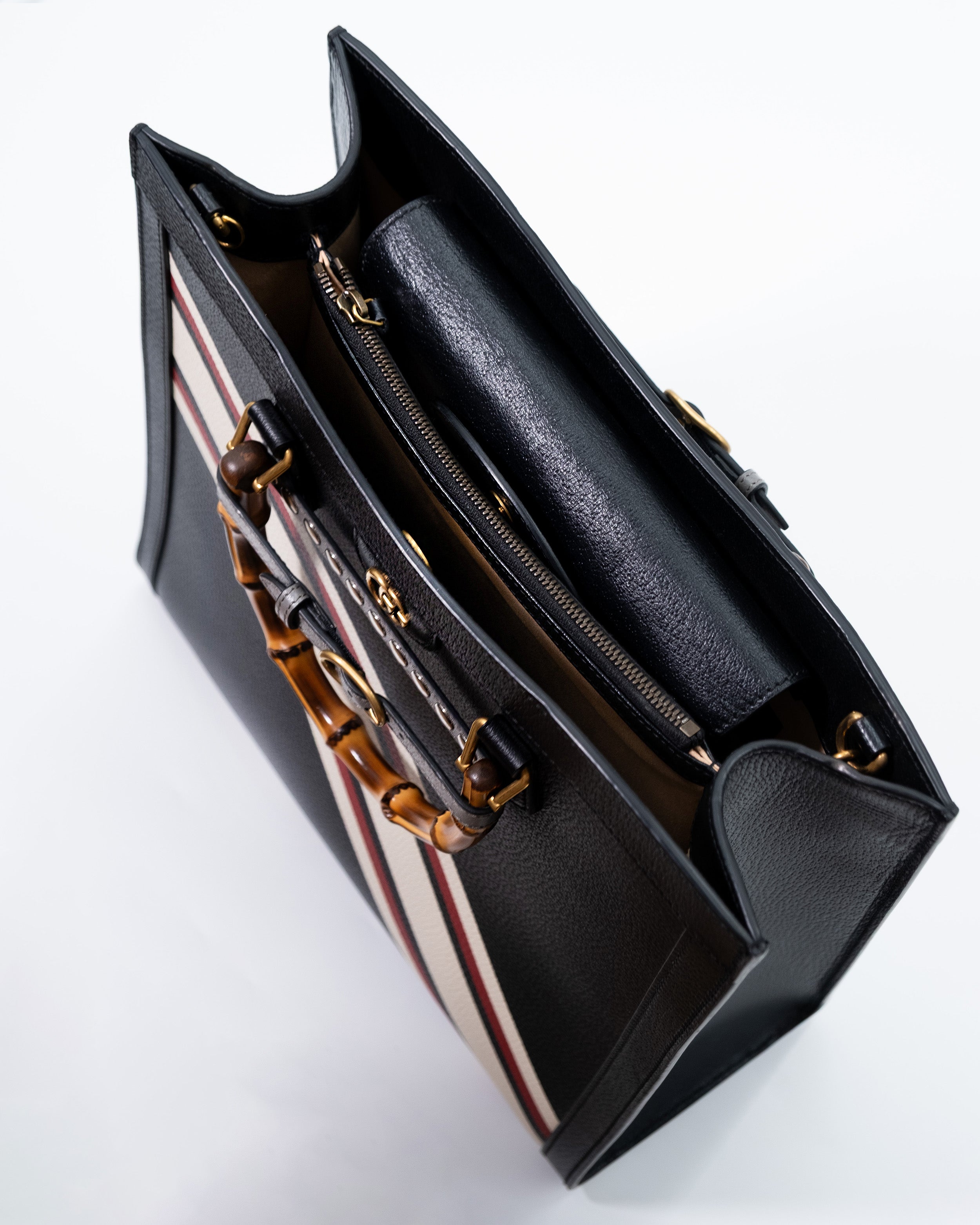Gucci Borsa Tote Diana Bamboo Large Pelle Nera Edizione Limitata second hand luxury certificata - Aurea Luxury Lab