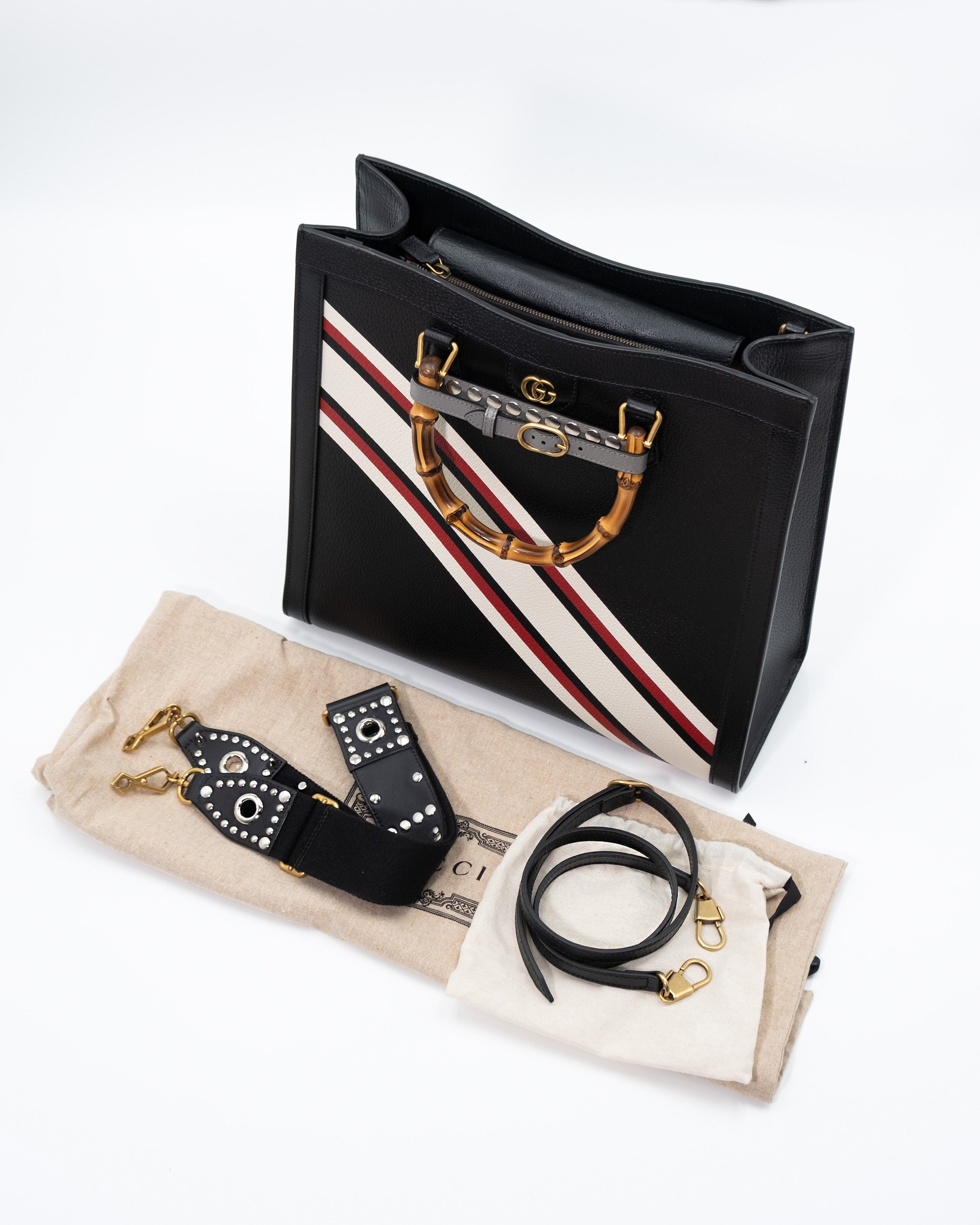Gucci Borsa Tote Diana Bamboo Large Pelle Nera Edizione Limitata — Pre-owned Autentica