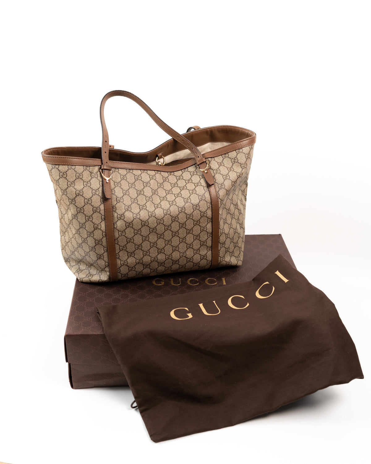 Gucci Borsa Shopper Tela GG Supreme Beige e Marrone pre-owned certificata - Aurea Luxury Lab