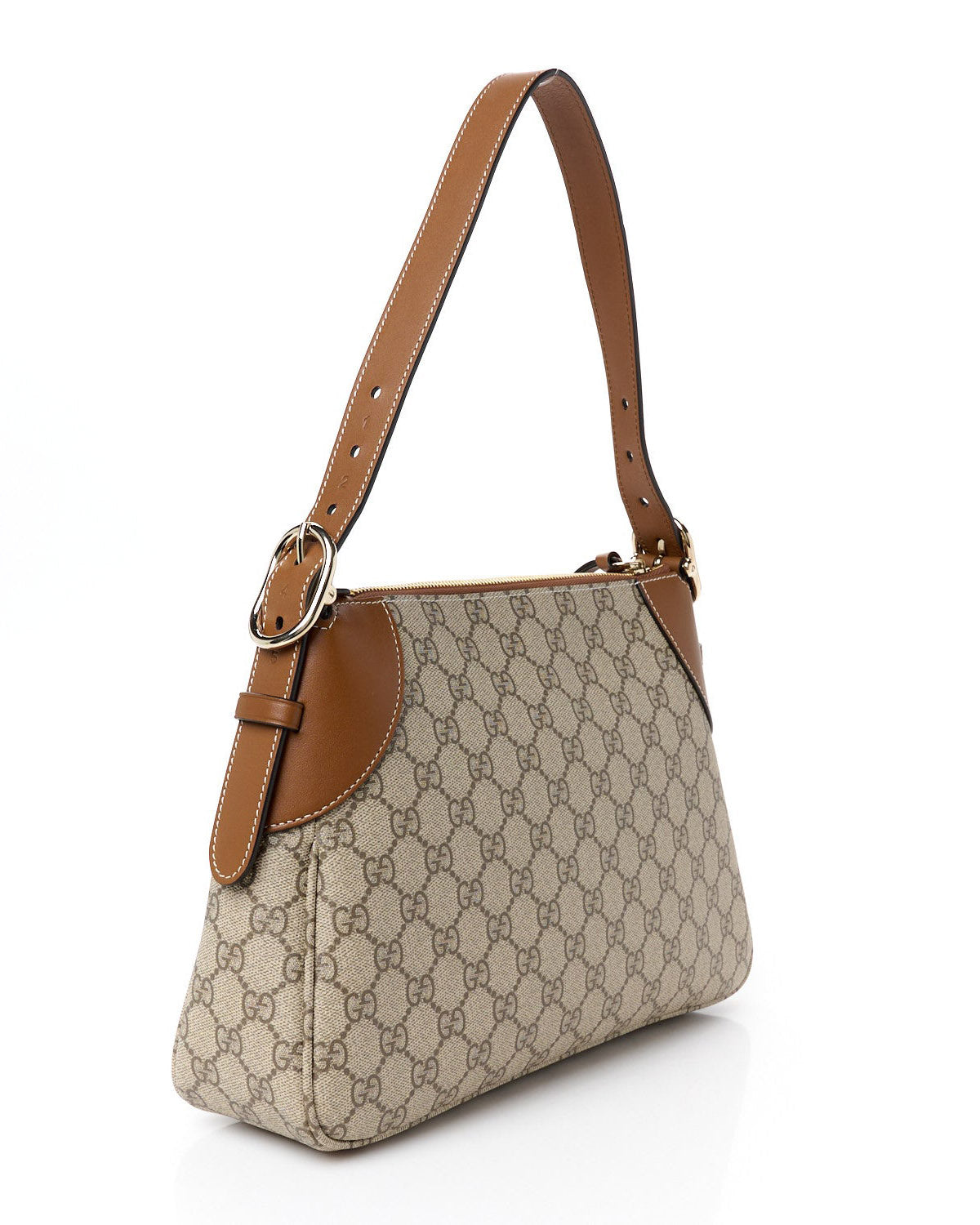 GG Supreme Monogram Emblem Borsa Media Beige - Usato Autentico