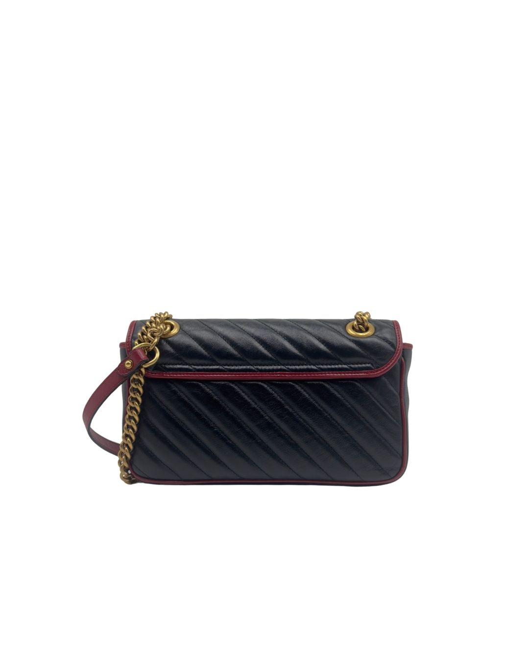 Gucci Borsa GG Marmont Pelle Matelassé Nera luxury resale autentica - Aurea Luxury Lab