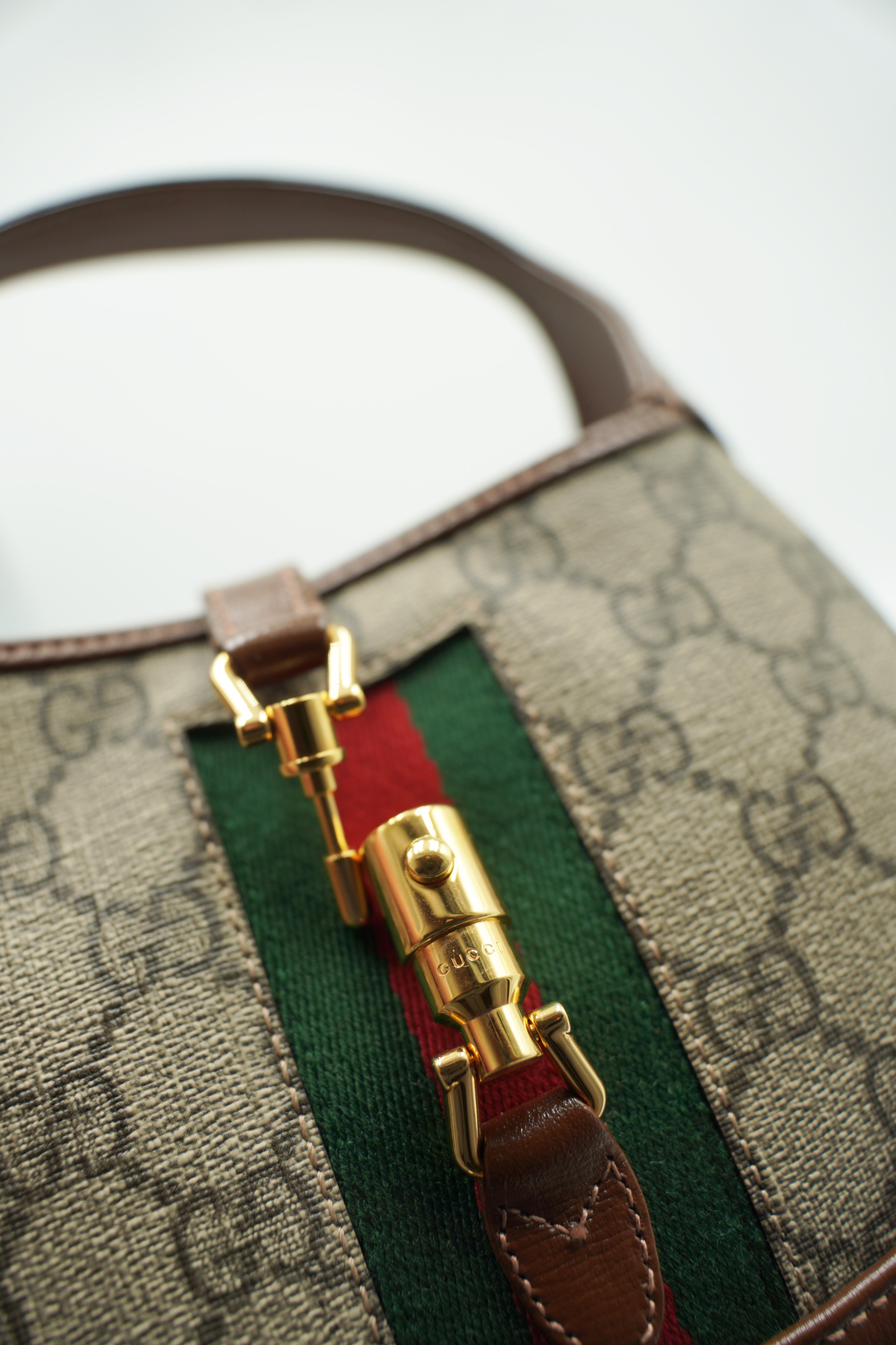 Gucci Borsa Mini Jackie Passepartout GG Marrone luxury resale autentica - Aurea Luxury Lab