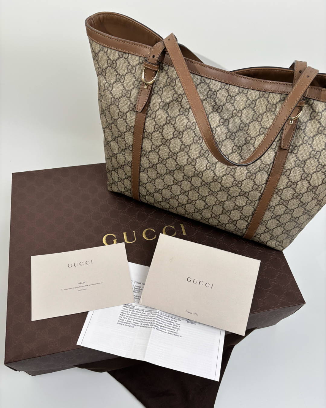 Gucci Borsa Shopper Tela GG Supreme Beige e Marrone pre-owned certificata - Aurea Luxury Lab