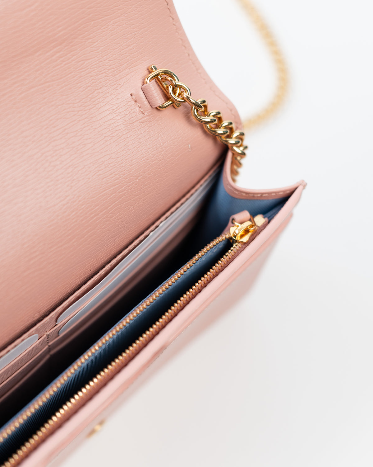 Gucci Borsa Script Wallet on Chain Pelle Rosa second hand certificata - Aurea Luxury Lab