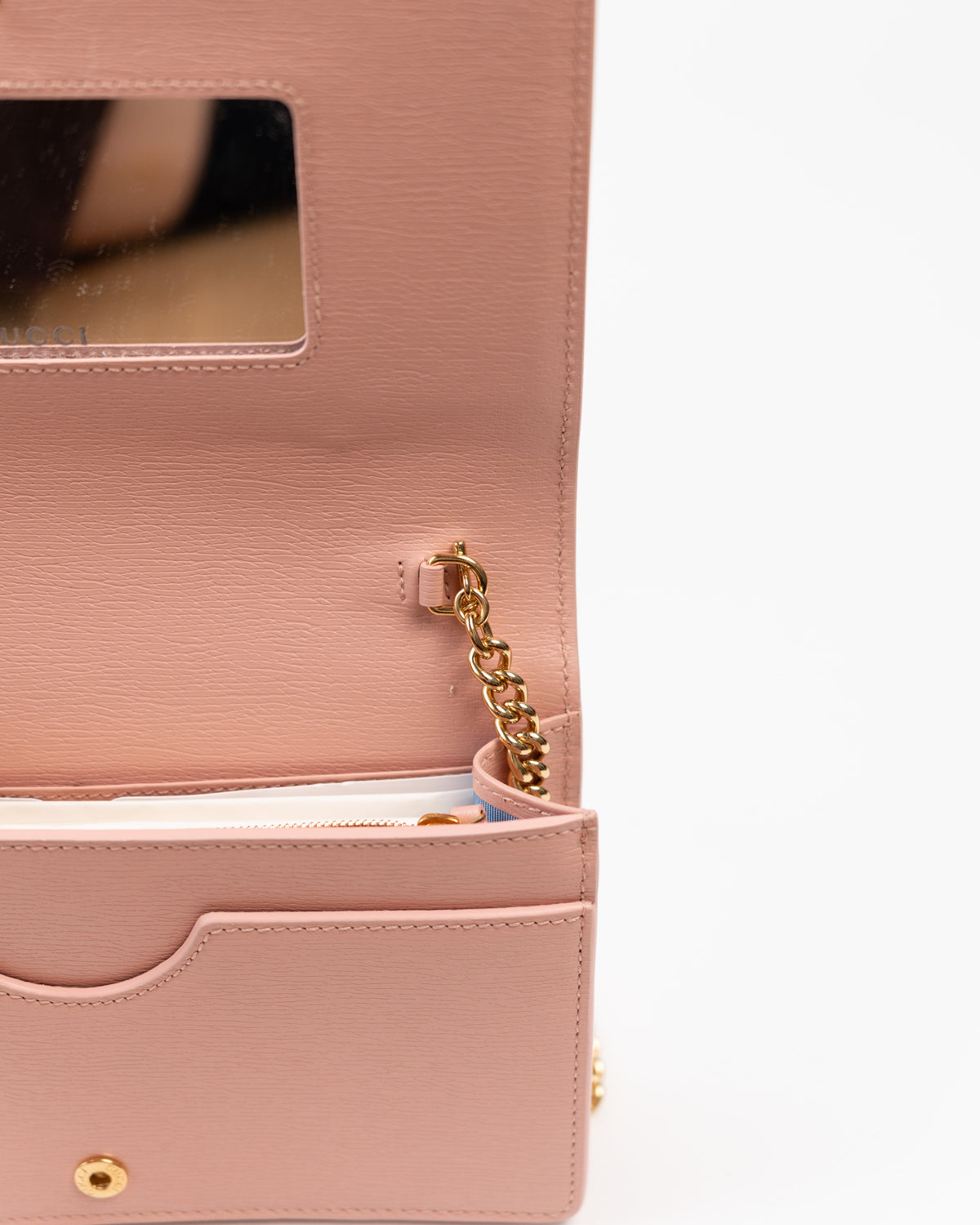 Gucci Borsa Script Wallet on Chain Pelle Rosa usata autentica certificata - Aurea Luxury Lab