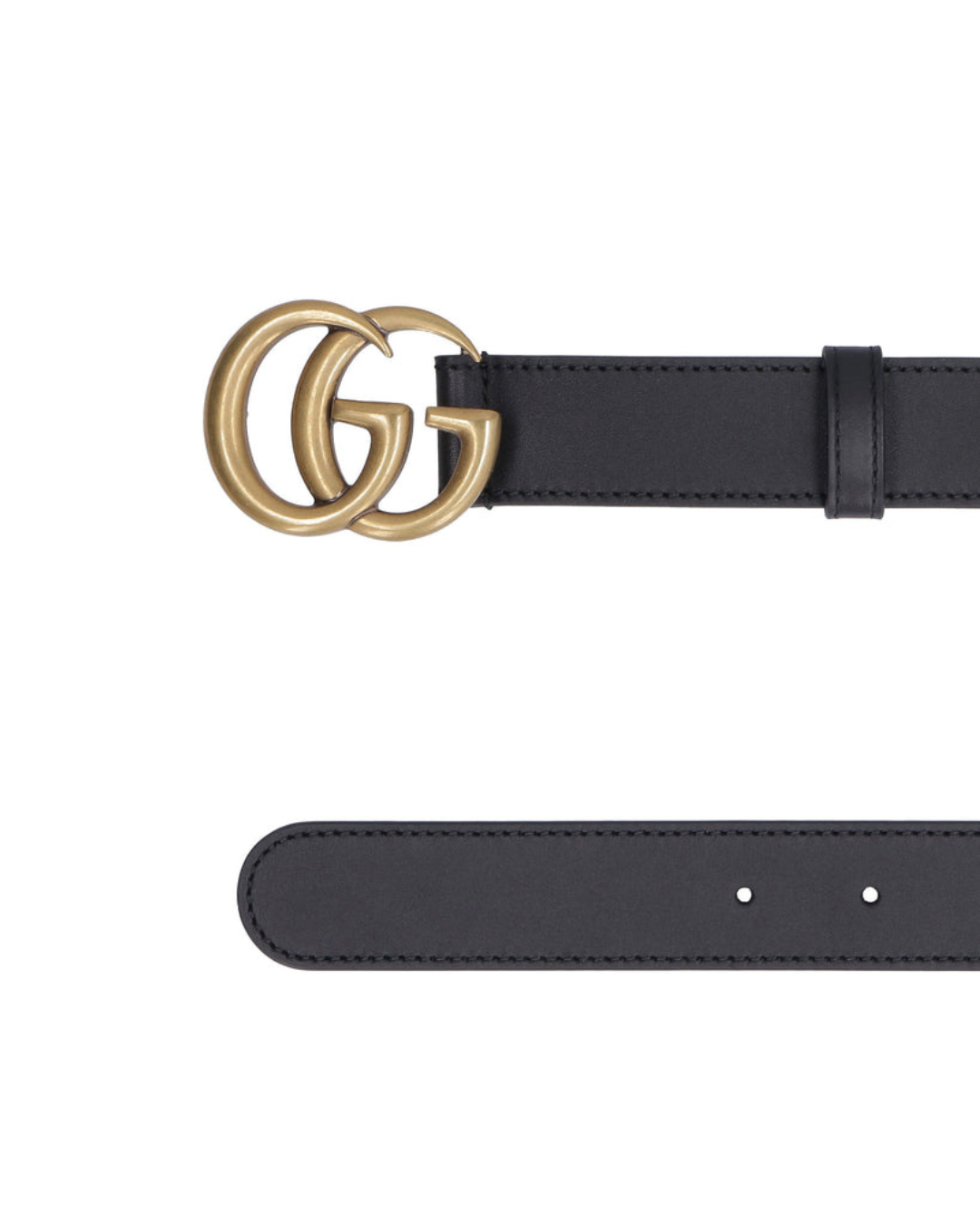 Cinturón ancho negro Gucci Marmont GG