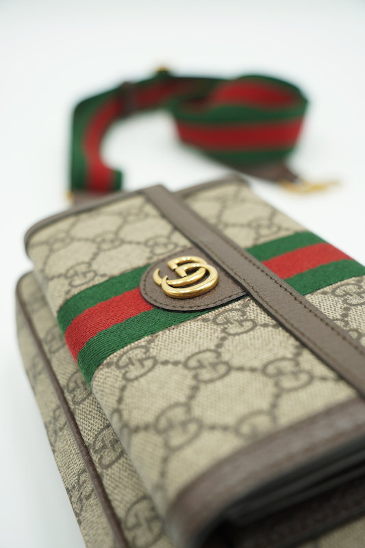 Gucci Mini Borsa Ophidia Beige e Marrone GG