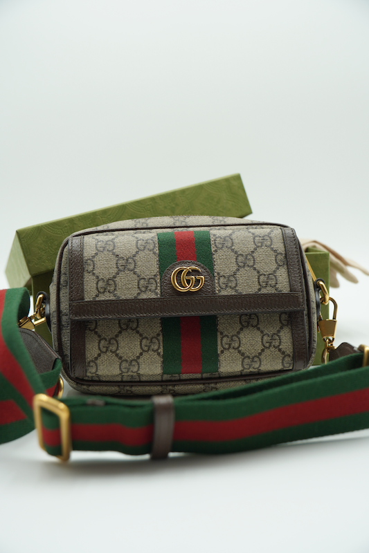 Gucci Mini Borsa Ophidia Beige e Marrone GG