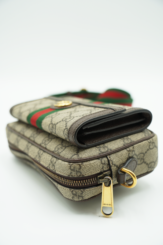 Gucci Mini Borsa Ophidia Beige e Marrone GG
