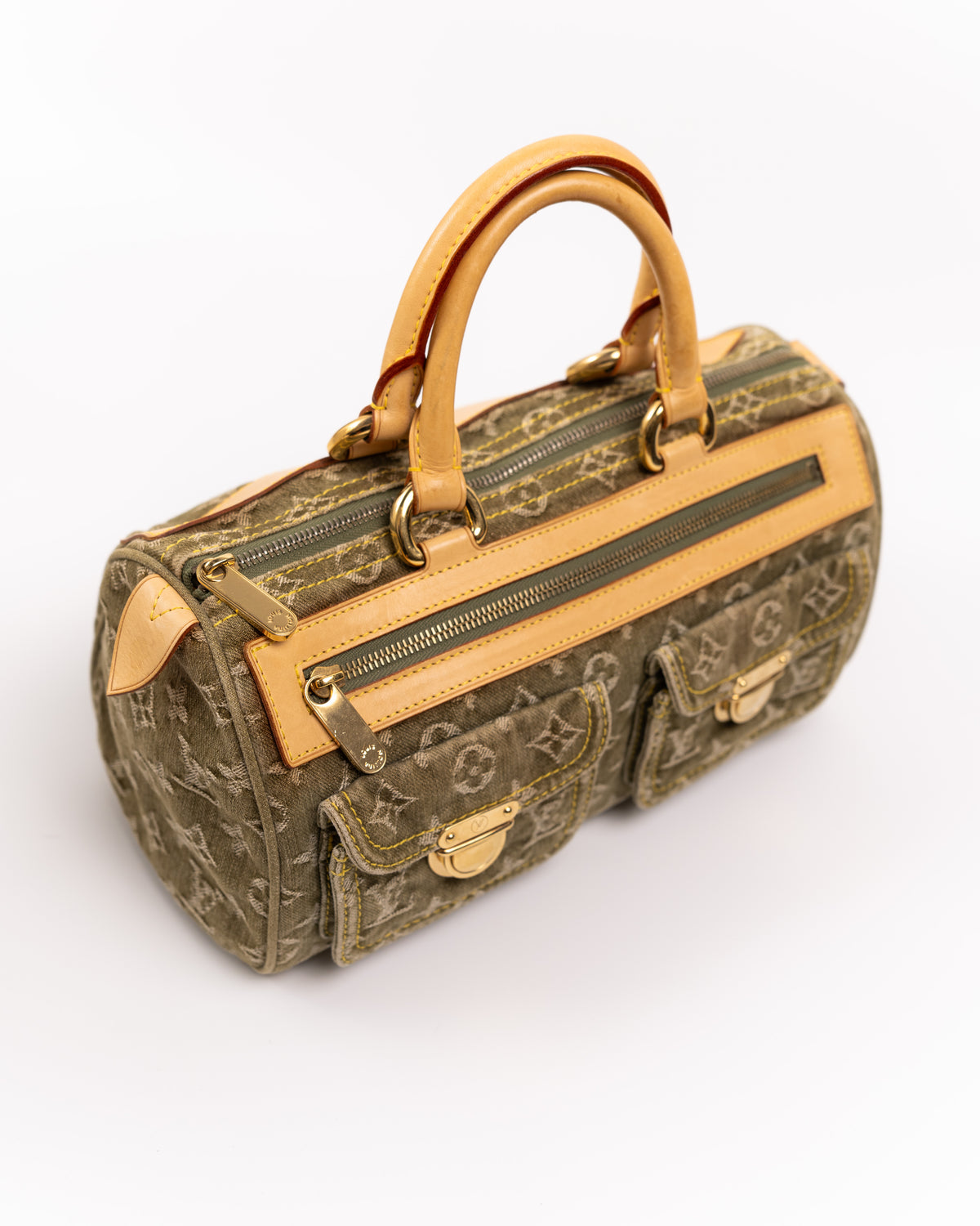 Louis Vuitton Borsa Neo Speedy Monogram Denim Verde Oliva luxury resale certificata - Aurea Luxury Lab