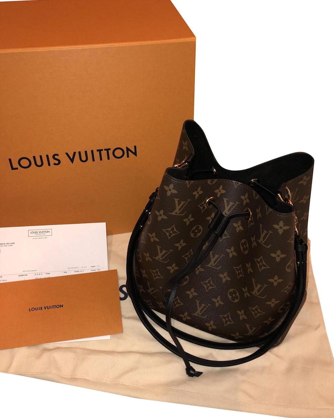Louis Vuitton Borsa Neo Noè Monogram e Pelle Nero - Usato Autentico
