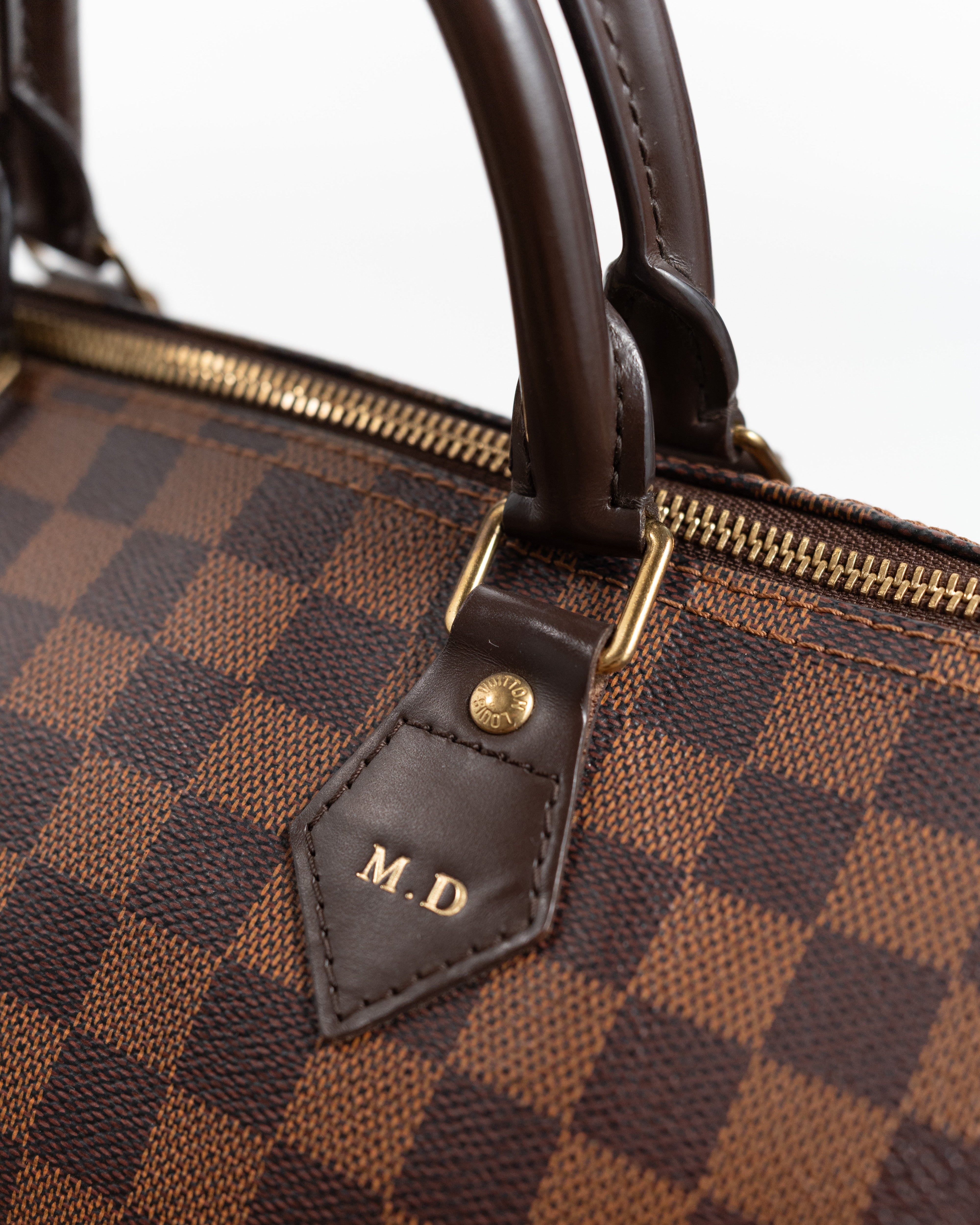 Louis Vuitton Borsa Speedy 35 Tela Damier Ébène Marrone second hand luxury - Aurea Luxury Lab
