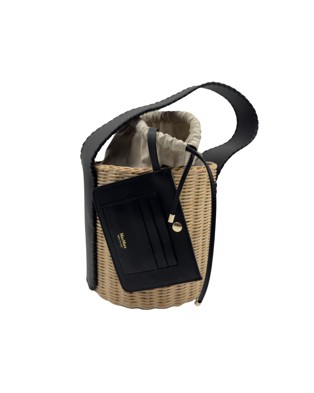 MaxMara Jane secchiello paglia e pelle - Aurea Luxury Lab