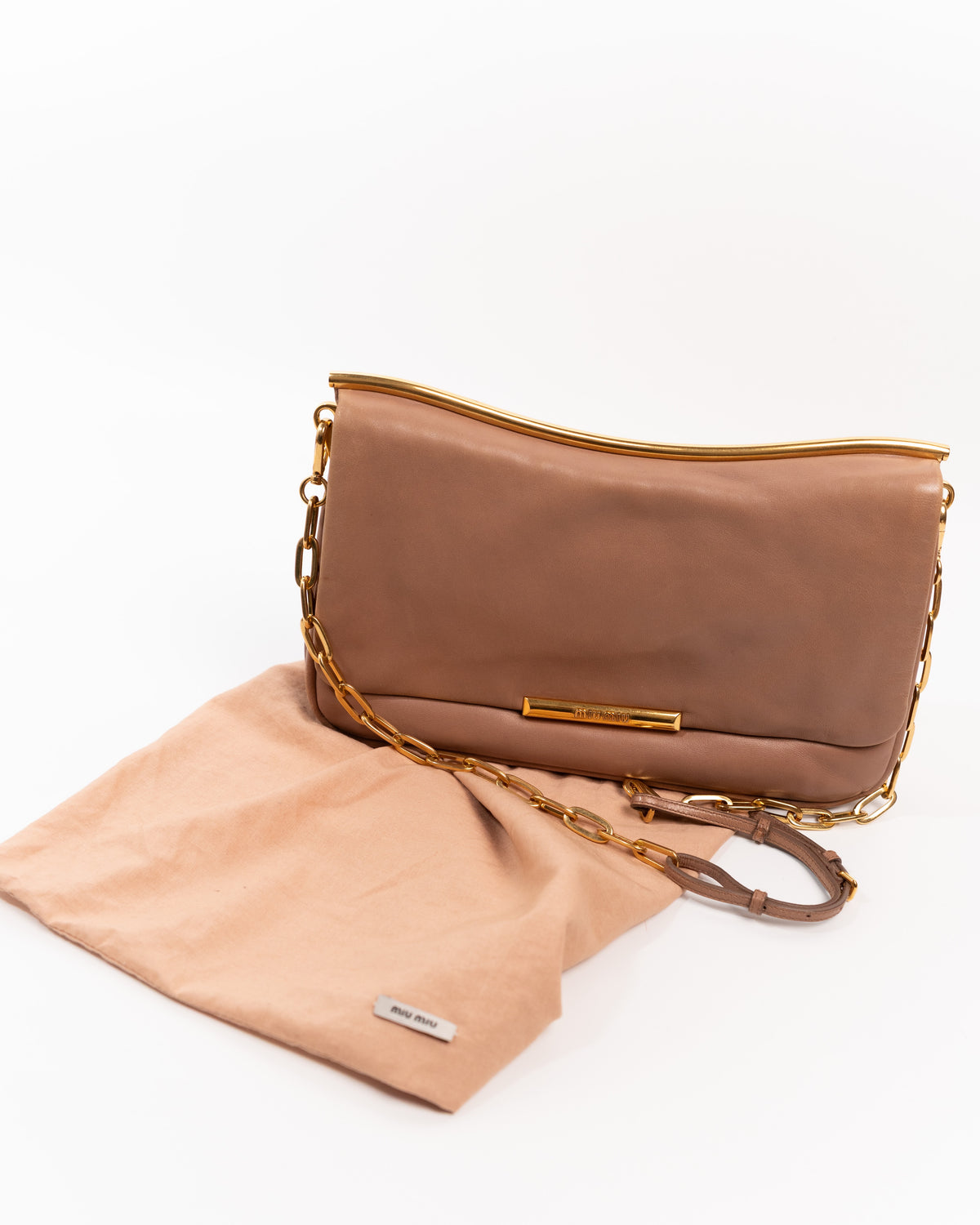 Miu Miu Borsa a Spalla con Catena Pelle Cipria pre-owned certificata - Aurea Luxury Lab