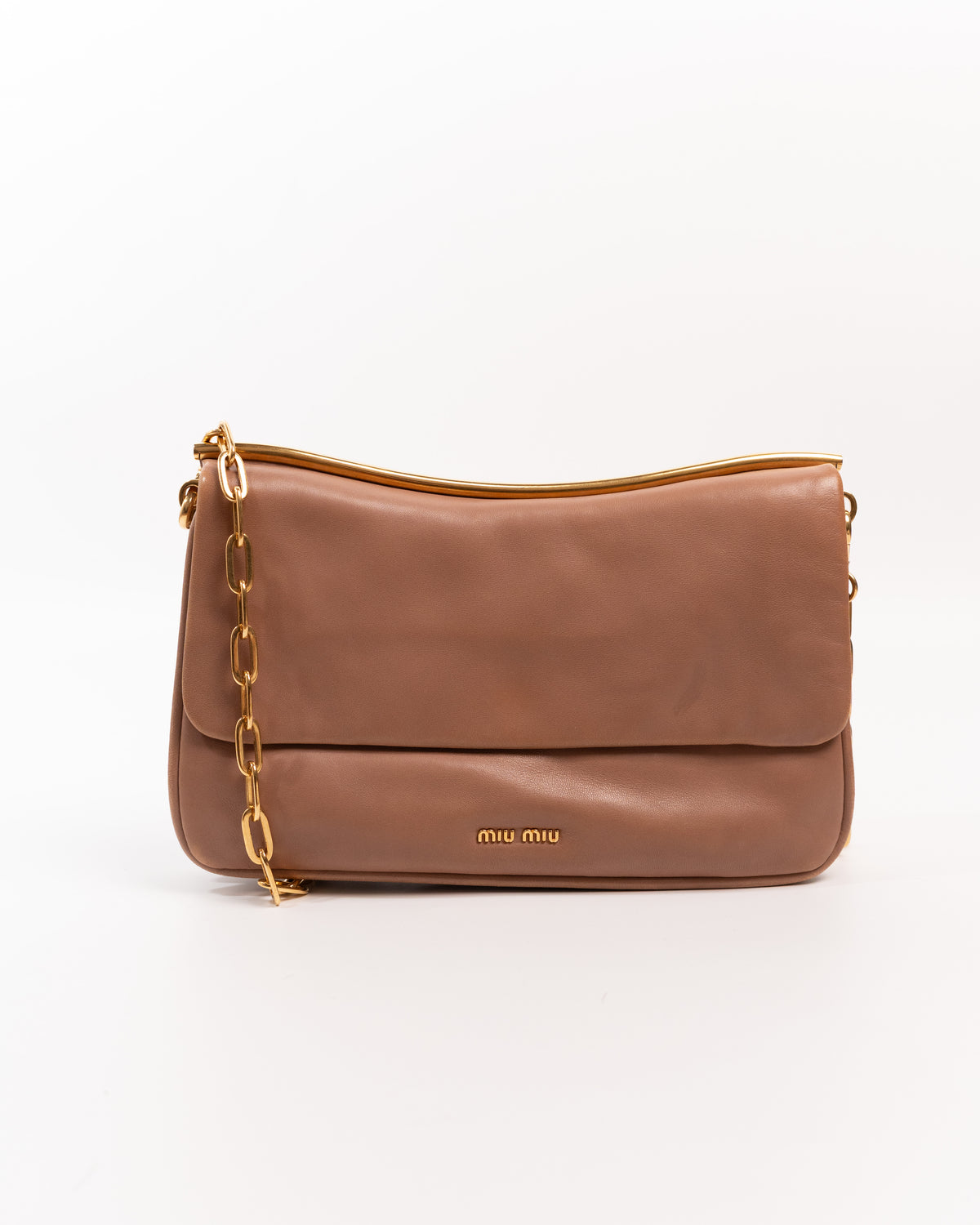 Miu Miu Borsa a Spalla con Catena Pelle Cipria usata autentica - Aurea Luxury Lab