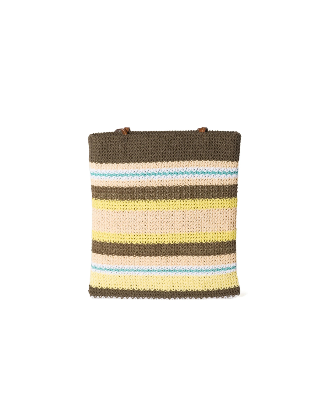 Miu Miu Raffia Effect Striped Tote Bag - Used Authentic