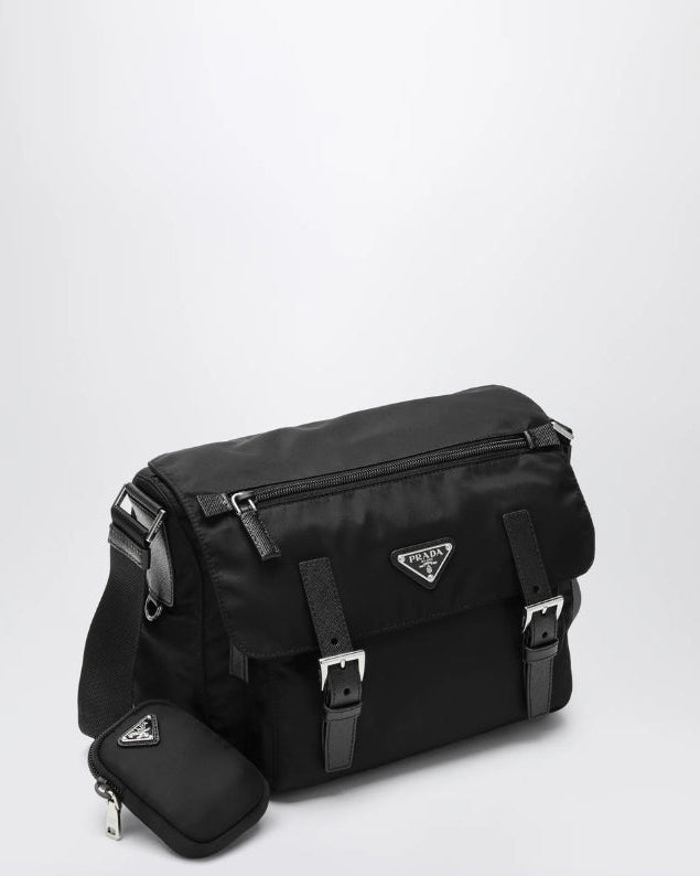 Prada Borsa Tracolla Re-Nylon Nera pre-owned certificata - Aurea Luxury Lab