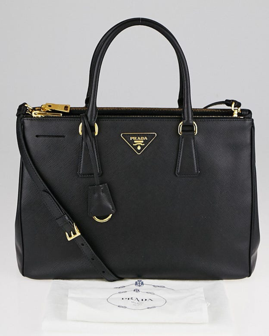 Prada Borsa Galleria Large Saffiano Nera — Pre-owned Autentica