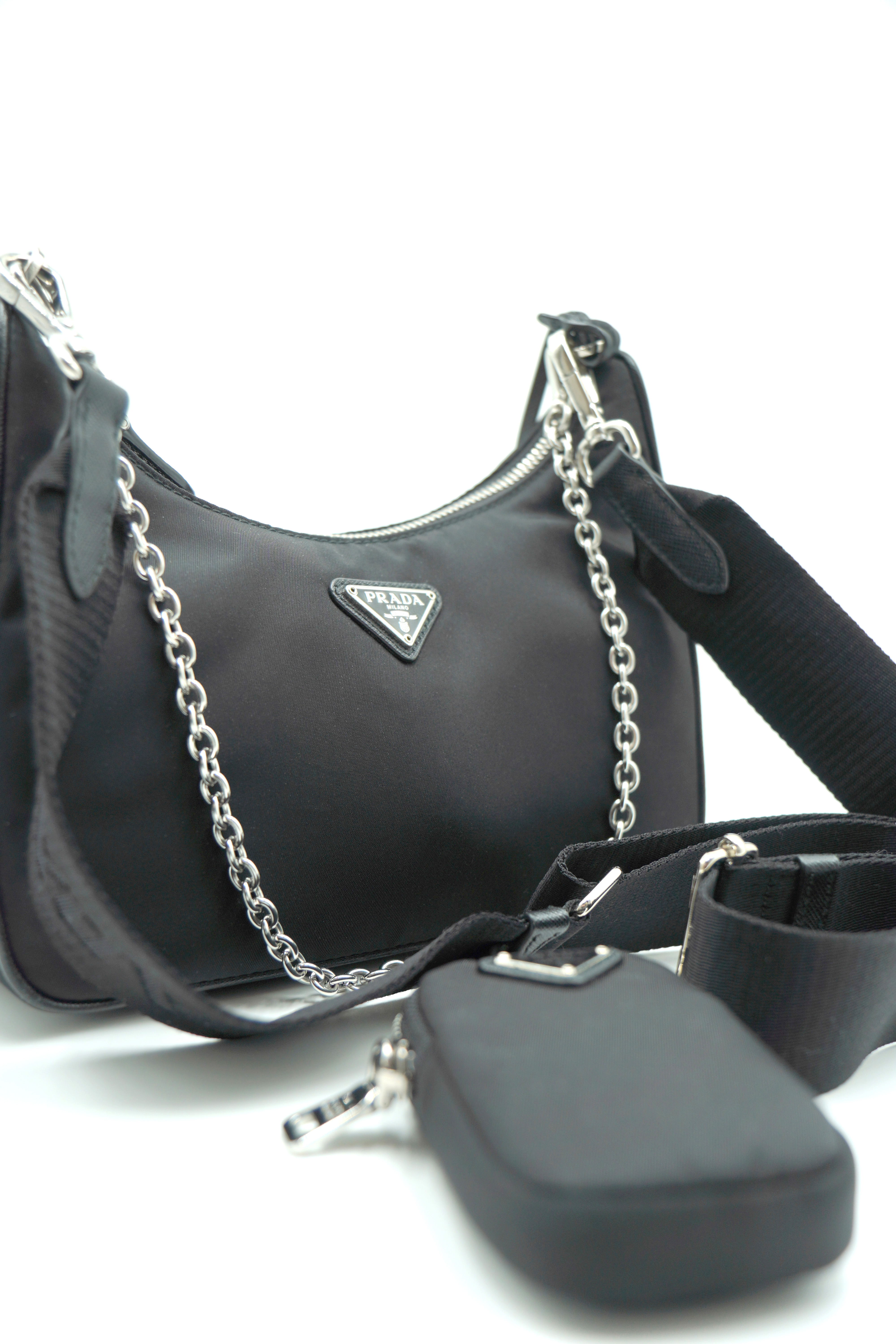 Prada Re-Edition 2005 Re-Nylon Black Accessories Bag - Authentic Used