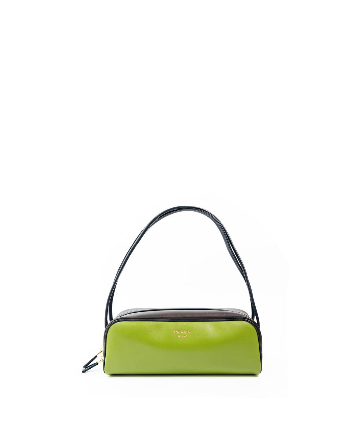 Prada Borsa Swing Pelle Verde e Blu Notte usata autentica - Aurea Luxury Lab